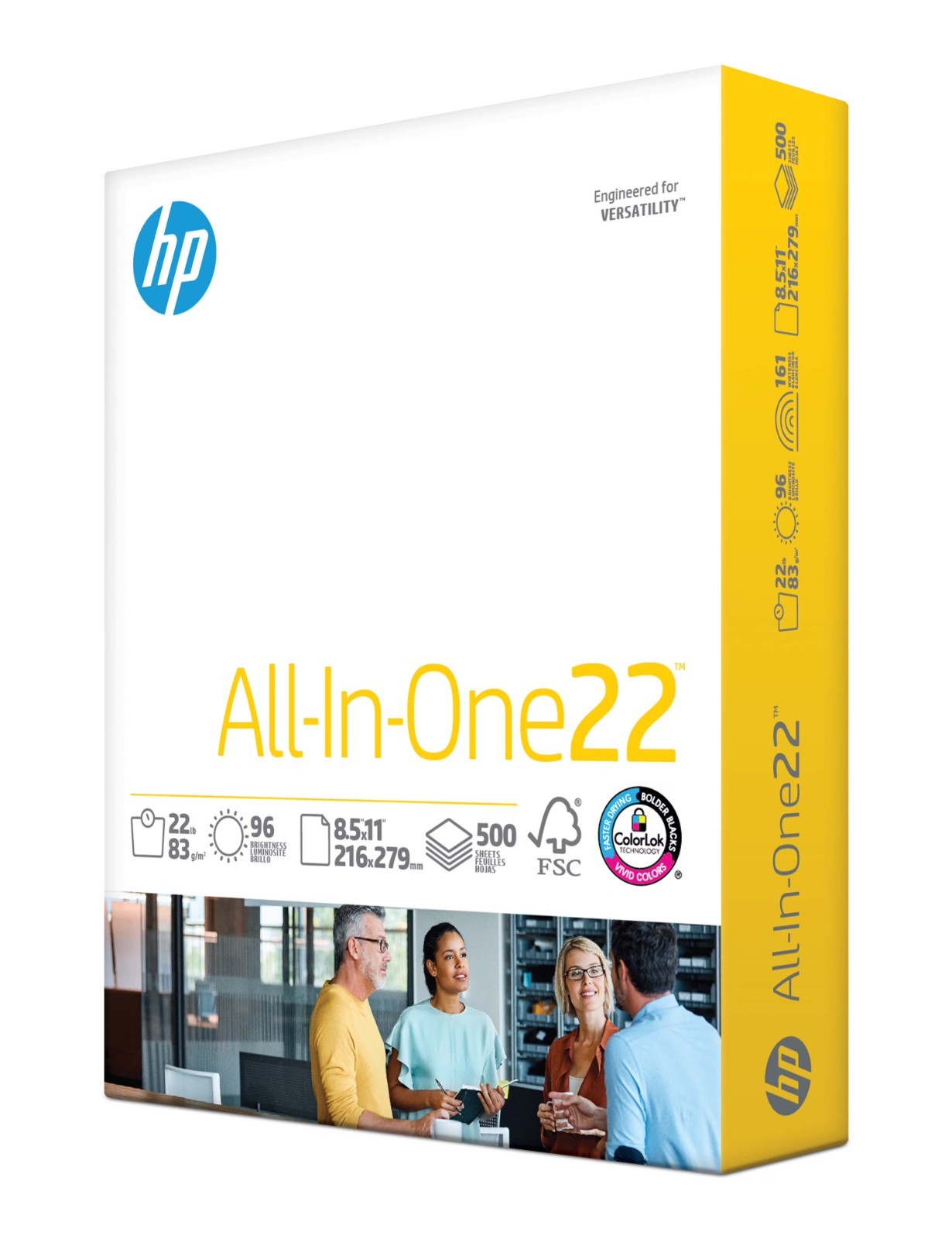 HP All in One22, 22lb, 8.5 x 11, White, 500 Sheets.