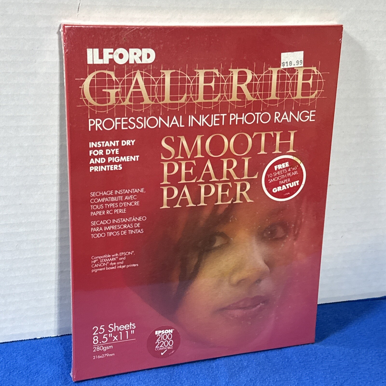 Ilford Gallerie Proffesional Inkjet Photo Smooth Pearl Paper 25 Sheets 290g New