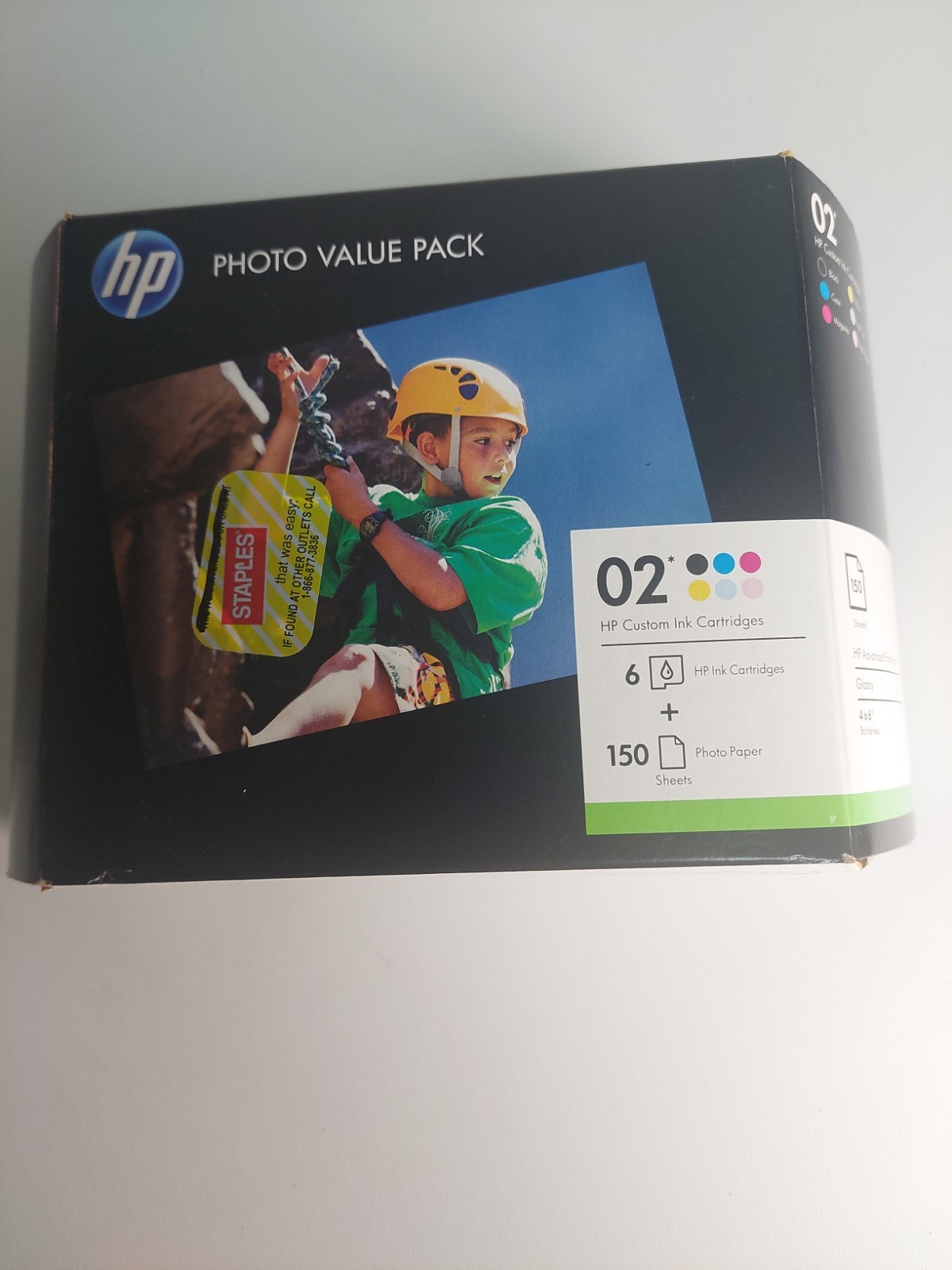 HP 02 Photo Value Pack 6 Printer Ink Cartridge 150 Sheets EXP Germany 2012-NIB