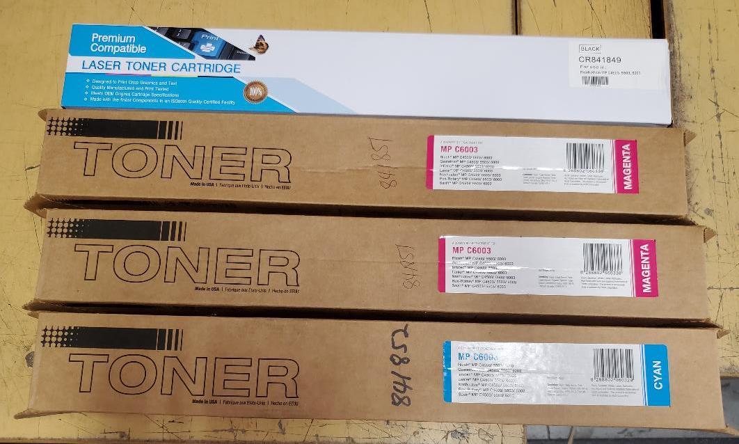 4 Genuine Factory Sealed 841849 841851 841852 Compatible to Ricoh MP C6003 Toner