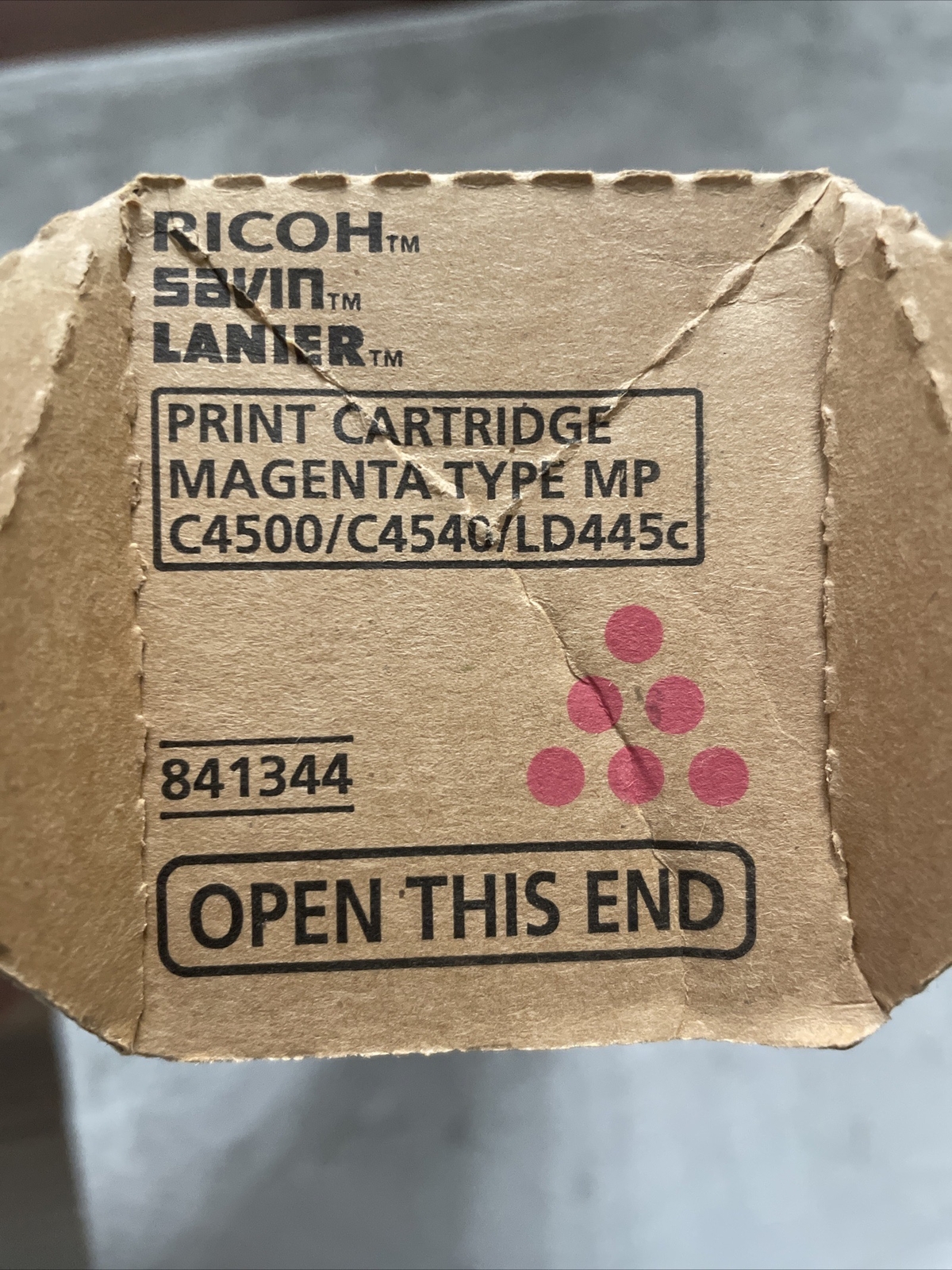 Ricoh Savin Lanier 841344 Print Cartridge Magenta Type MP C4500/C4540/LD445c