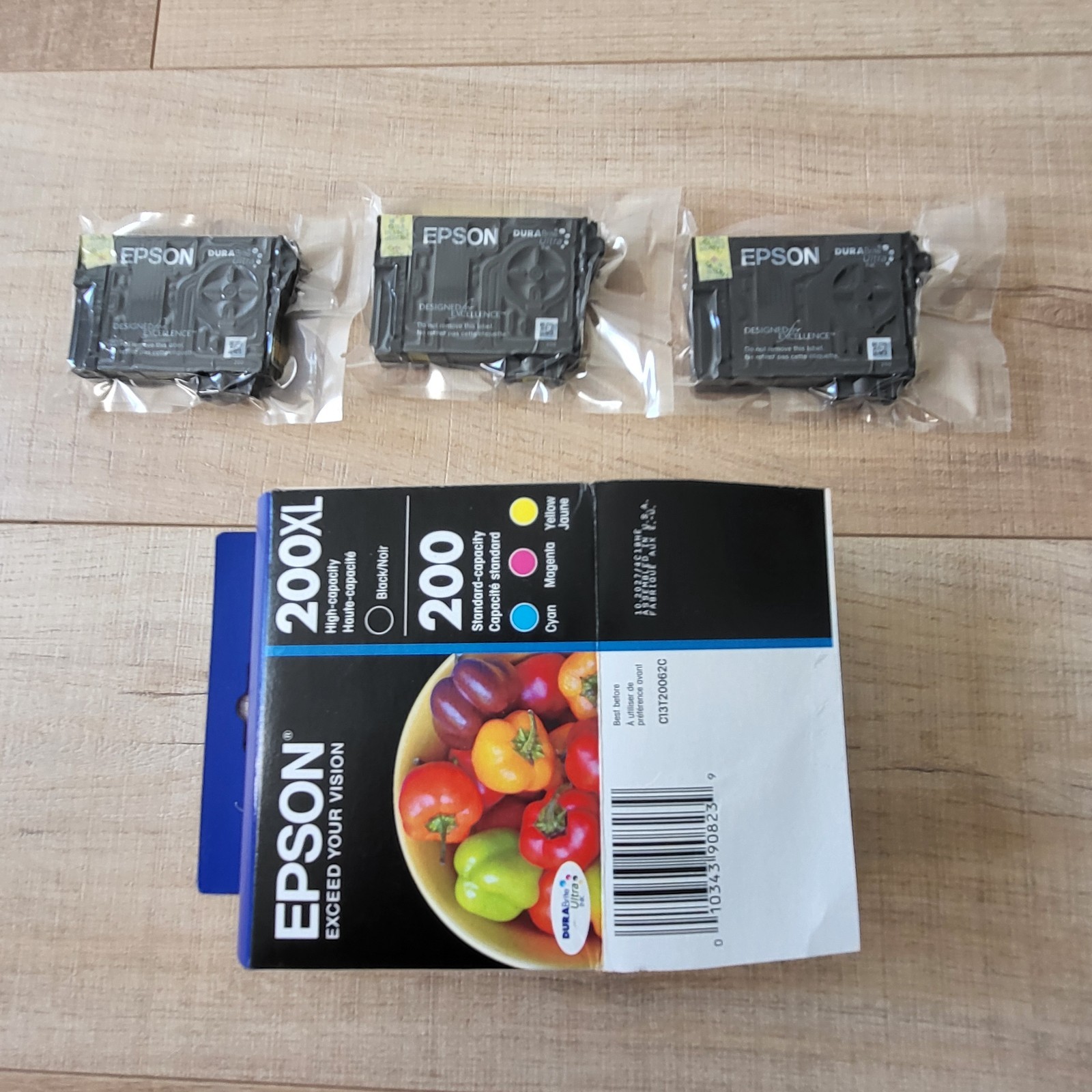Epson 200XL High Yield Black Magenta Yellow Ink XP400 WF2530 WF2540 Exp 10/2027