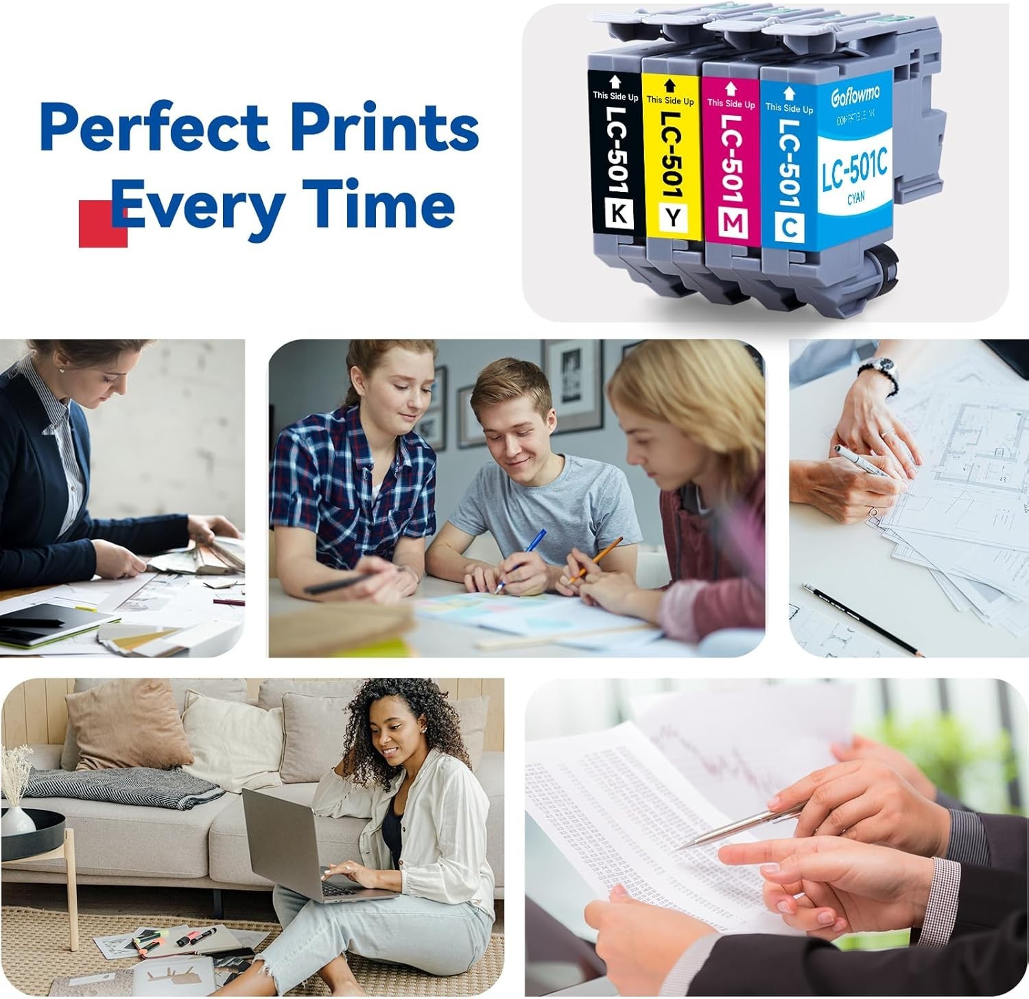 LC501 Ink Cartridges for Brother Printer LC 501 LC501XL 501XL Inks Cartridge