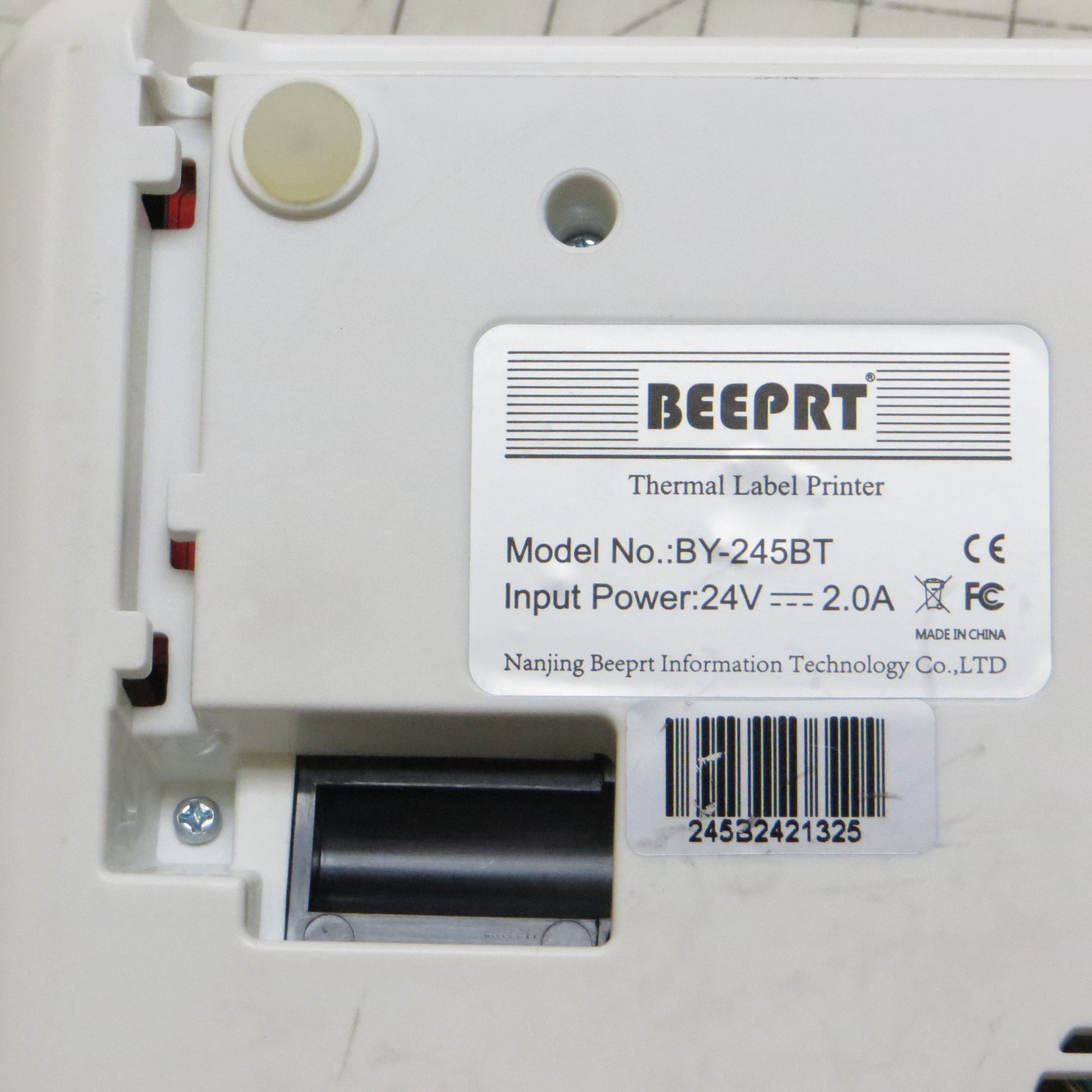 Untested Beeprt BY-245BT Thermal Label Printer – Missing the power supply