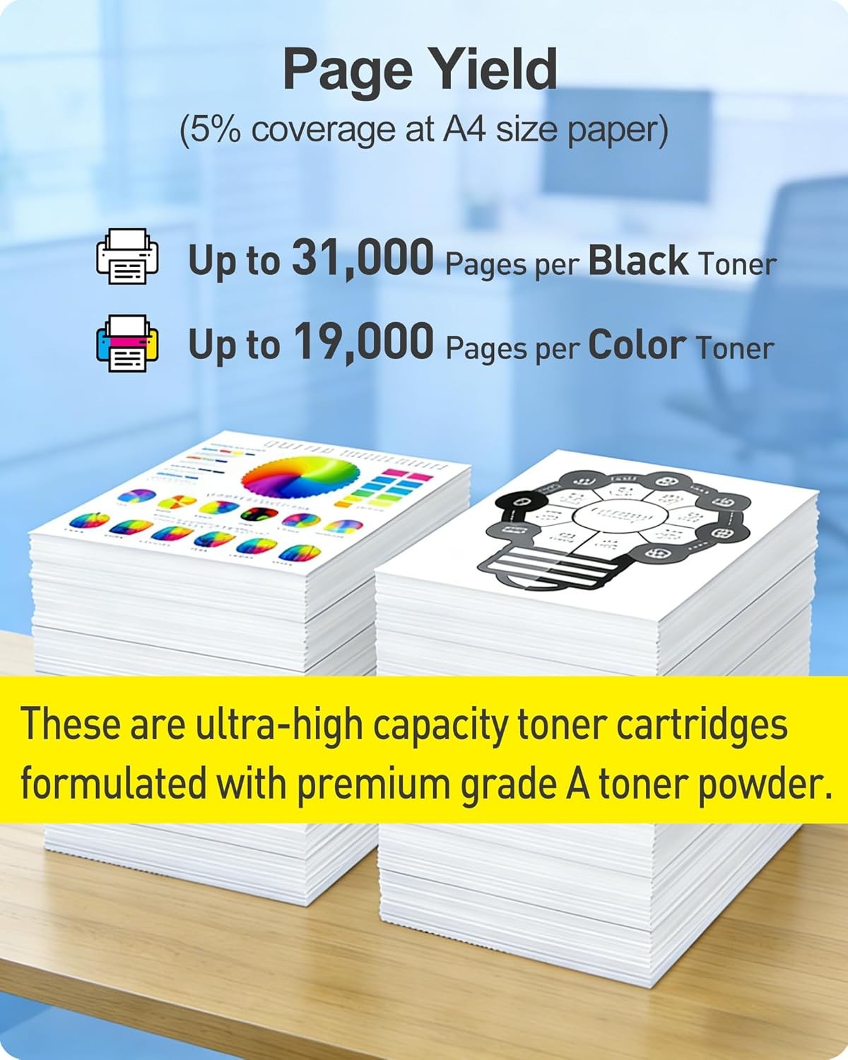 High Yield Toner Cartridge Replacement for Ricoh IM C3010 & IM C3510 Printers