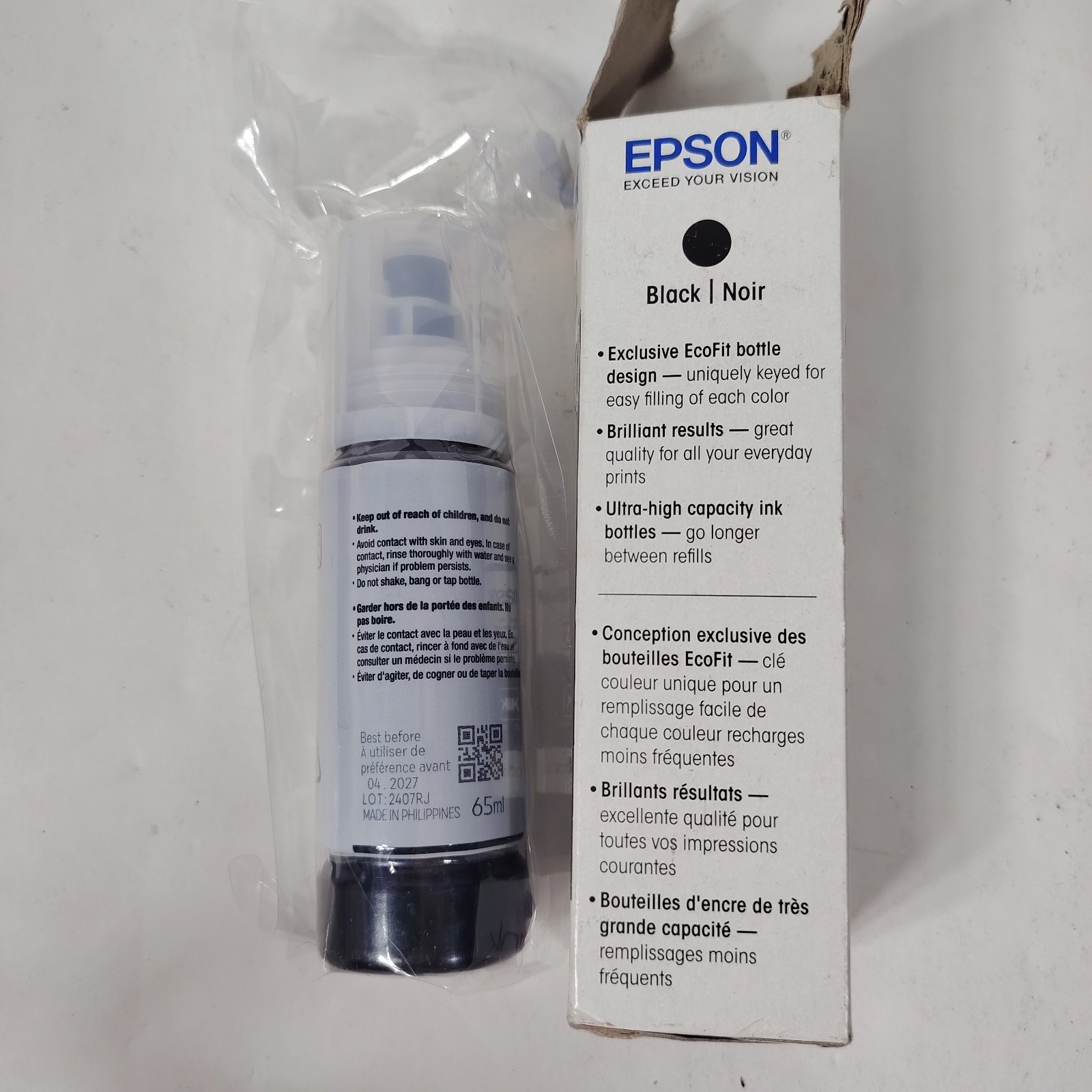 Genuine Epson 522 Black Ink Bottles ET-2720 ET-2800 ET-2803 ET-4700 Exp 04/2027