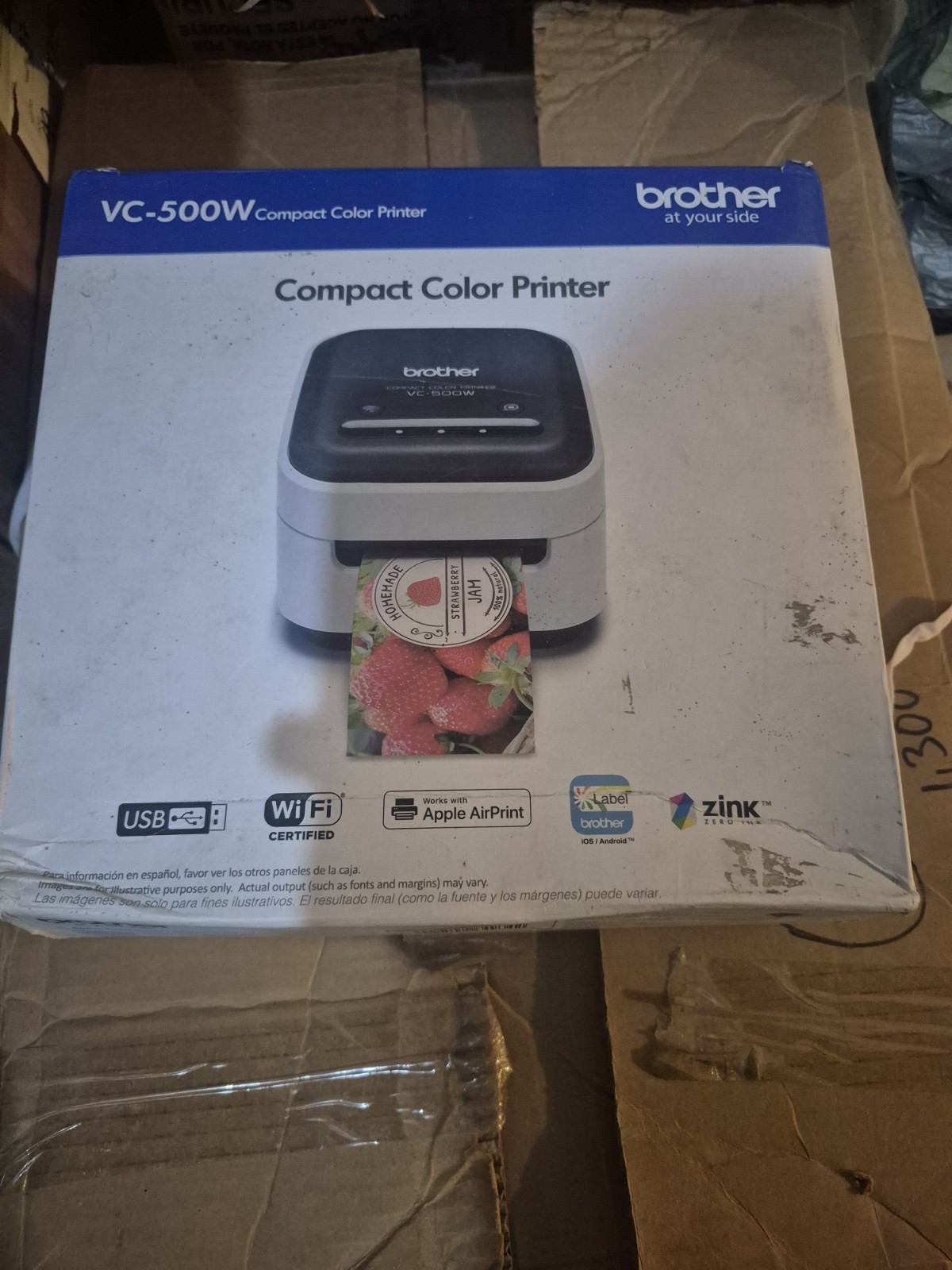 Brother VC-500W Compact Color Label Printer ZINK Zero Ink Wi-Fi AirPrint USB