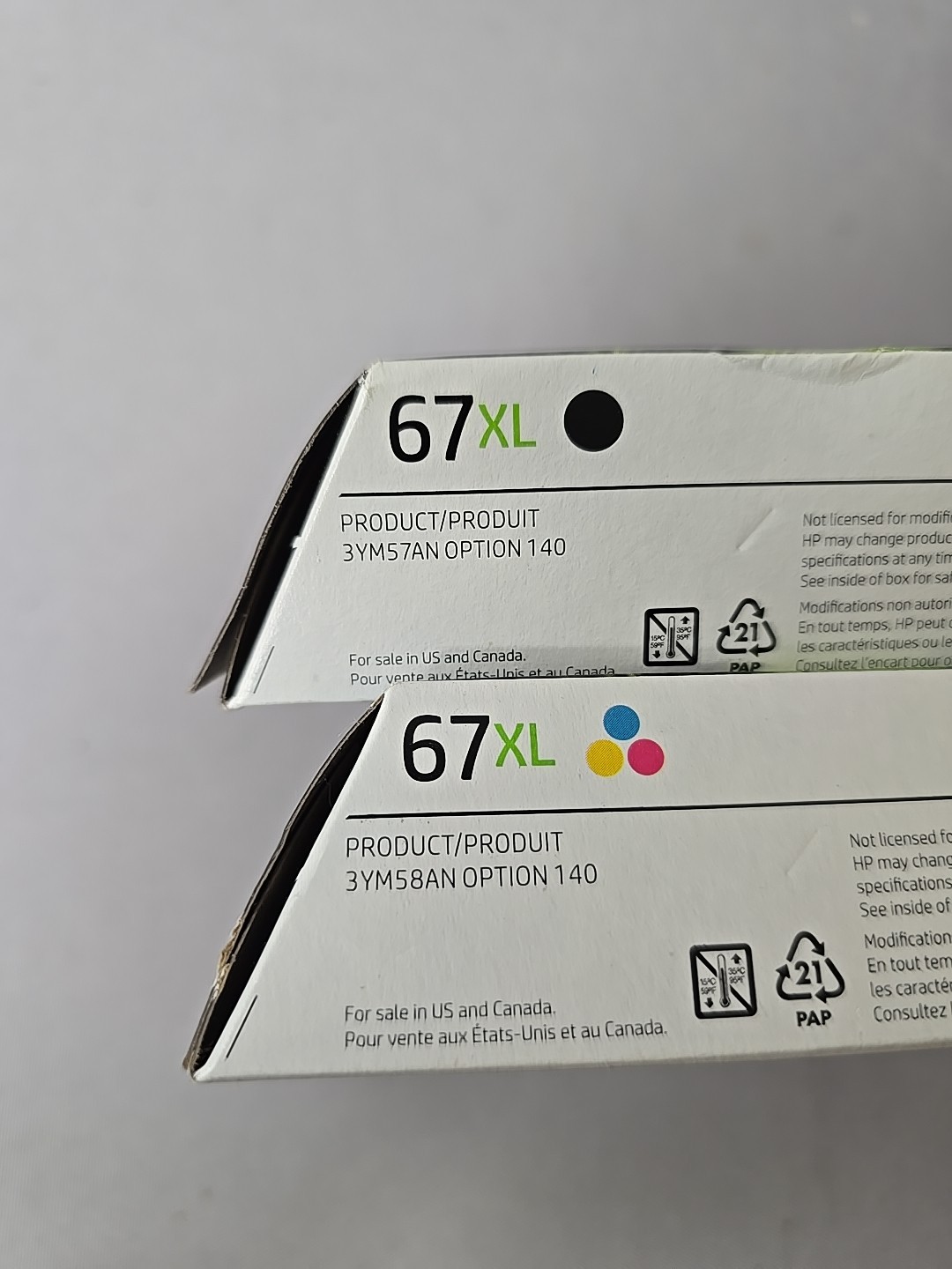 HP 67XL Black & Tricolor Ink Set 3YP31BN 3YM57AN 3YM58AN Exp 2025