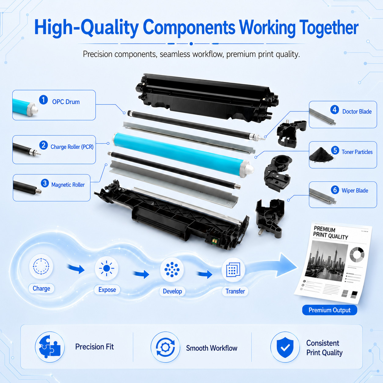 10PK CF287A Toner for HP 87A HP LaserJet M501n M506dn M506n M506 M501dn MFP M572