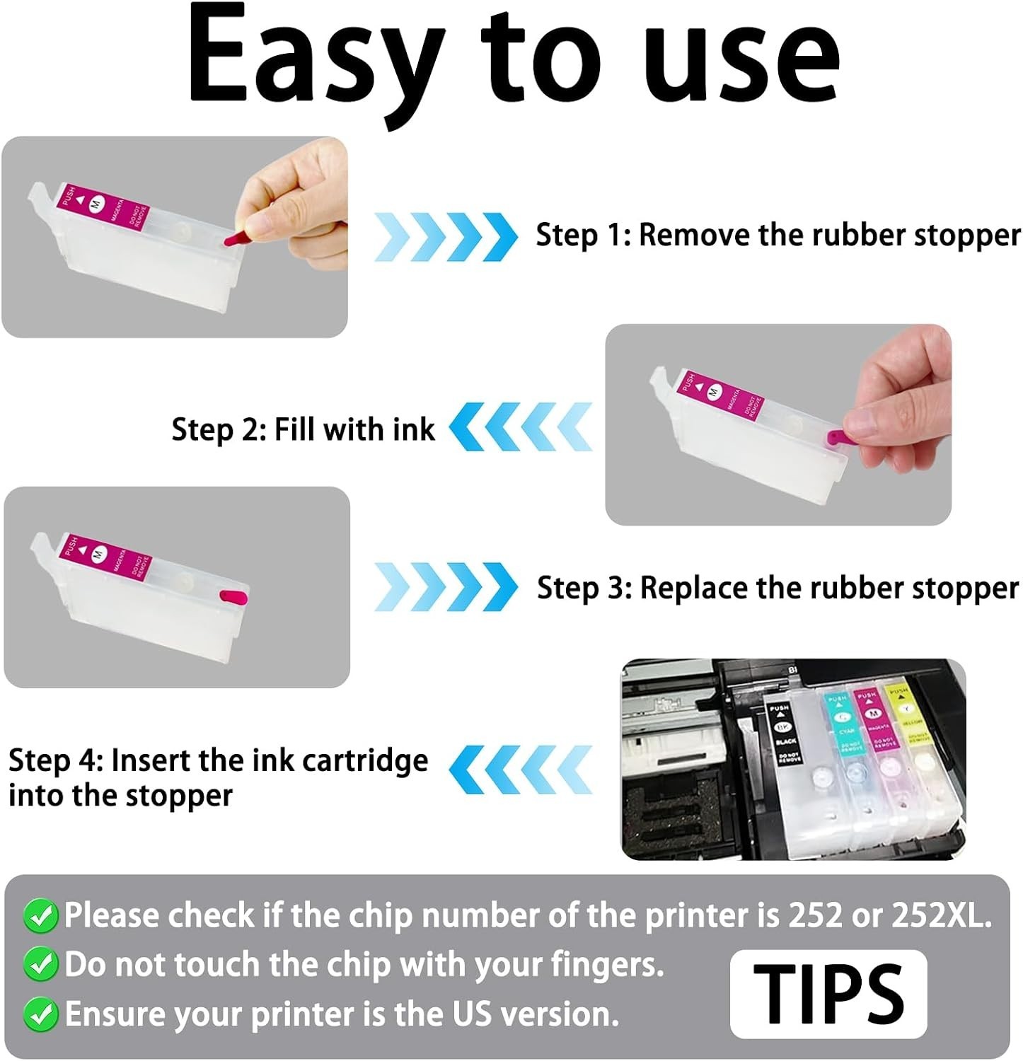 Sublimation Ink Refill Bottles, Sublimation Ink Cartridges 4 Pack | Refillabl…