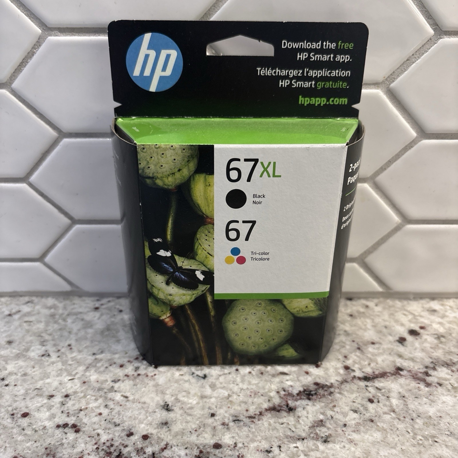 HP Original Ink 67XL Black, 67 Cyan, Magenta, Yellow (2 Pack)