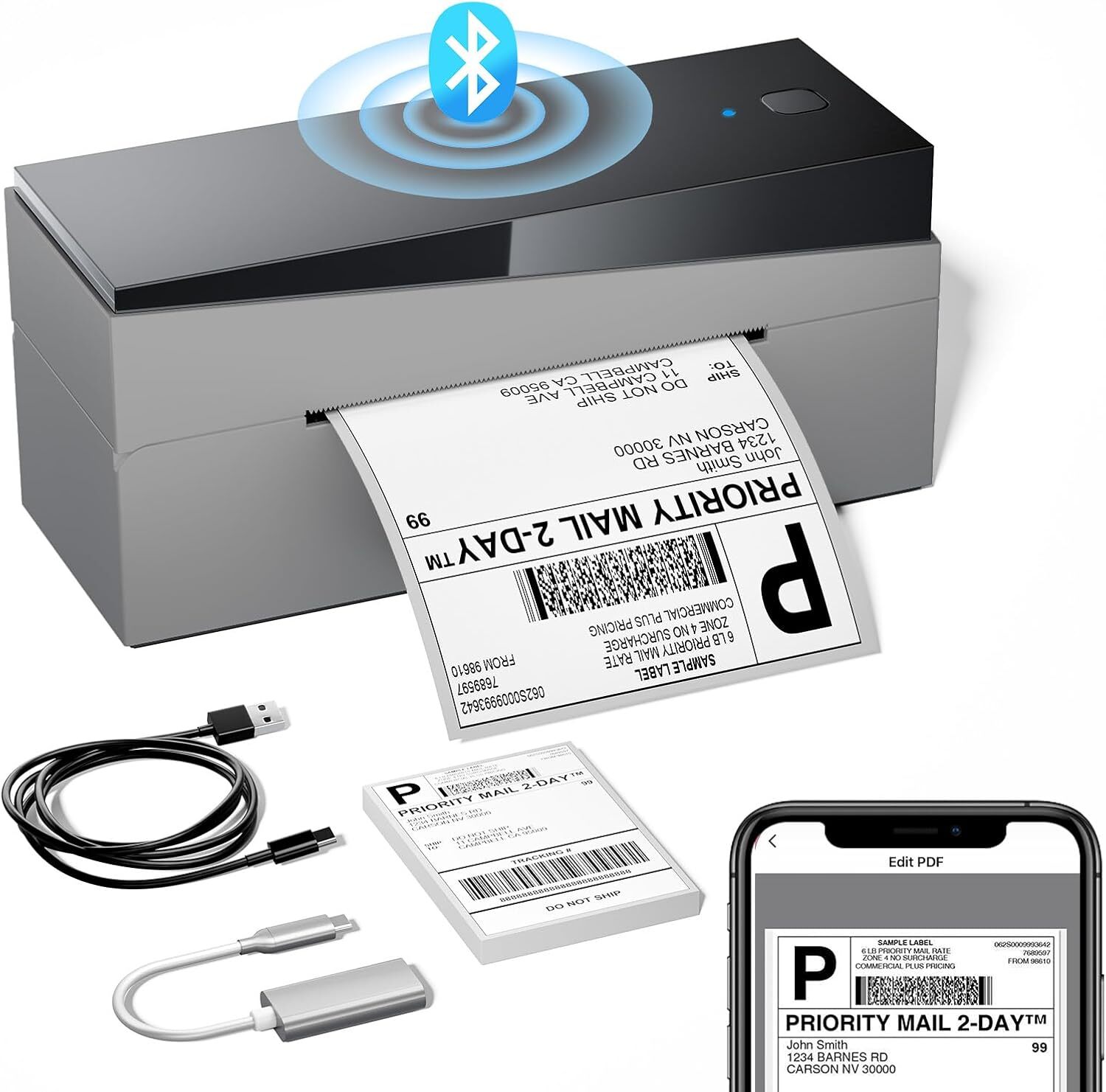 Shipping Label Printer 249BT 4×6 Bluetooth Thermal Label Printer for Postage Lot