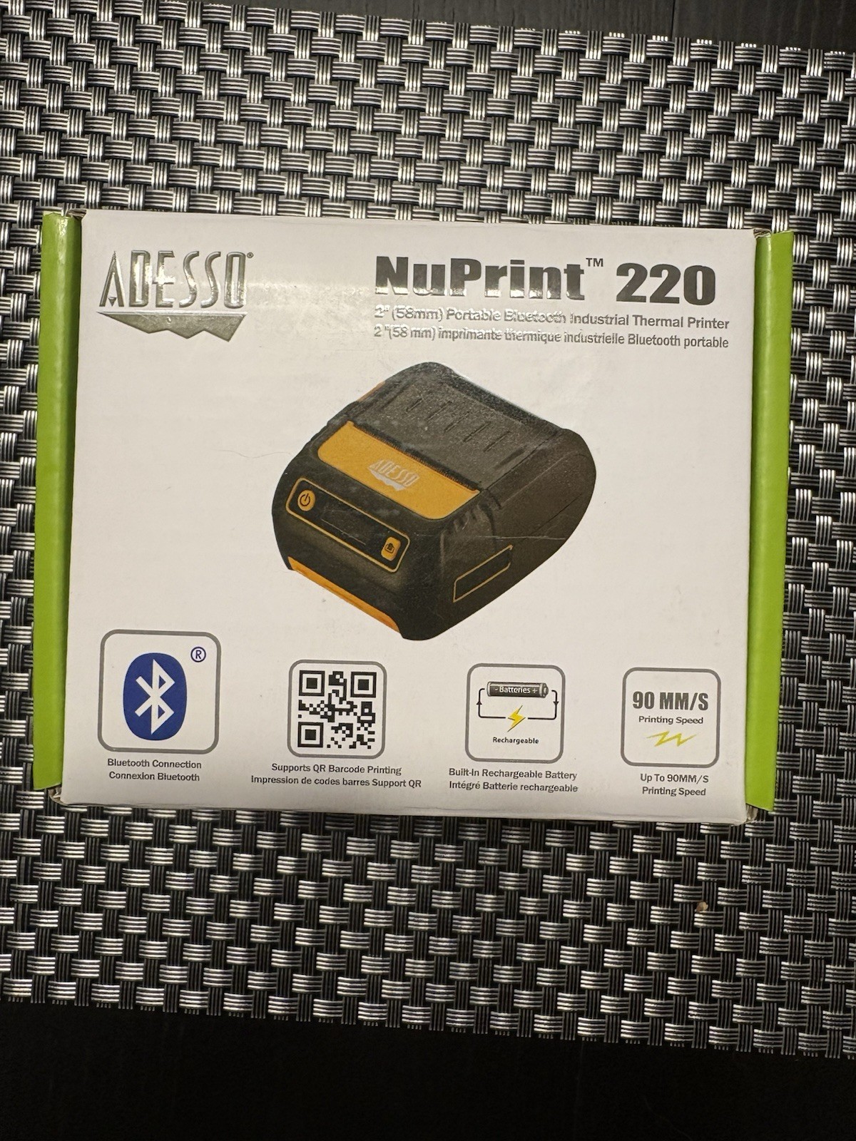 Adesso NuPrint 220Portable Bluetooth Thermal Printer (Android/Windows)