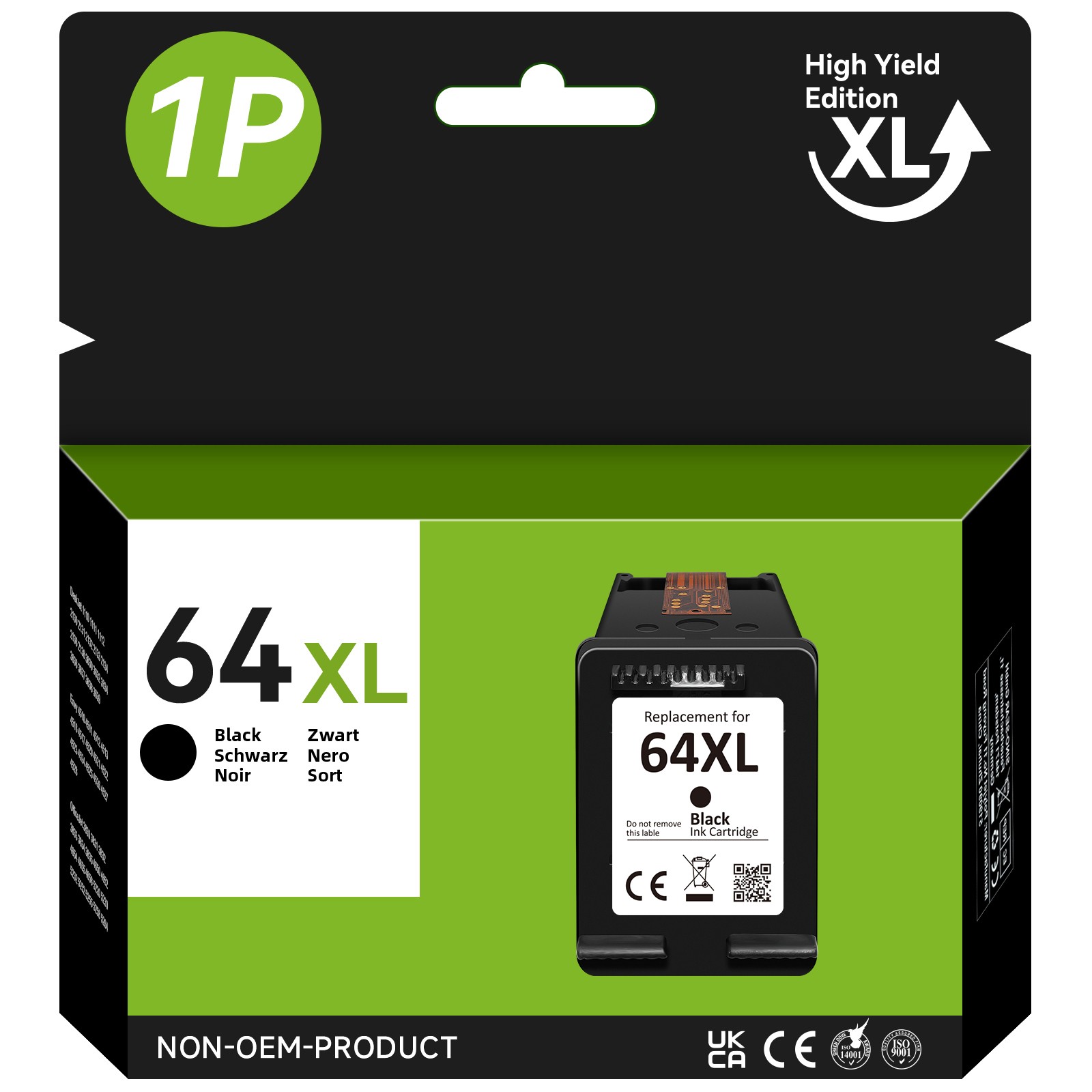 64 XL 64XL Black Color Ink Cartridges for HP Envy 7830 6200 7155 7158 7855 7858