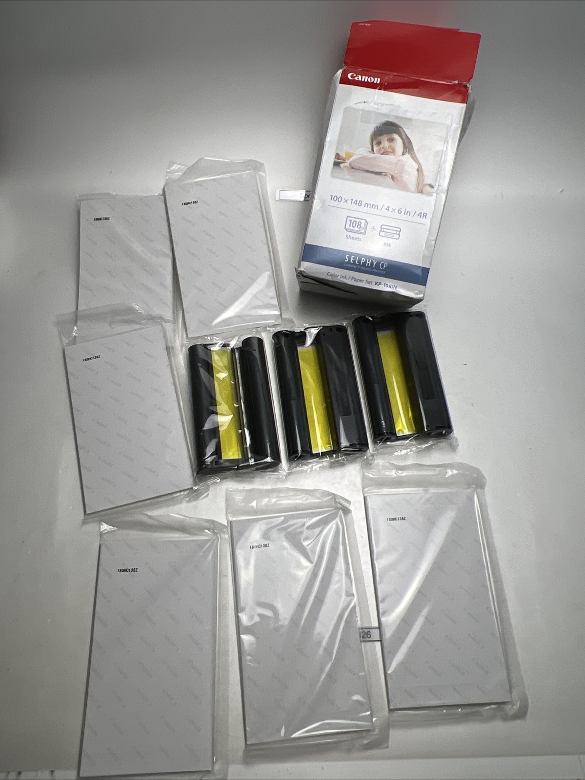 Canon KP-108IN Selphy 4×6 Color Ink Paper Set 216 Sheets with 3 Toners 3115B001