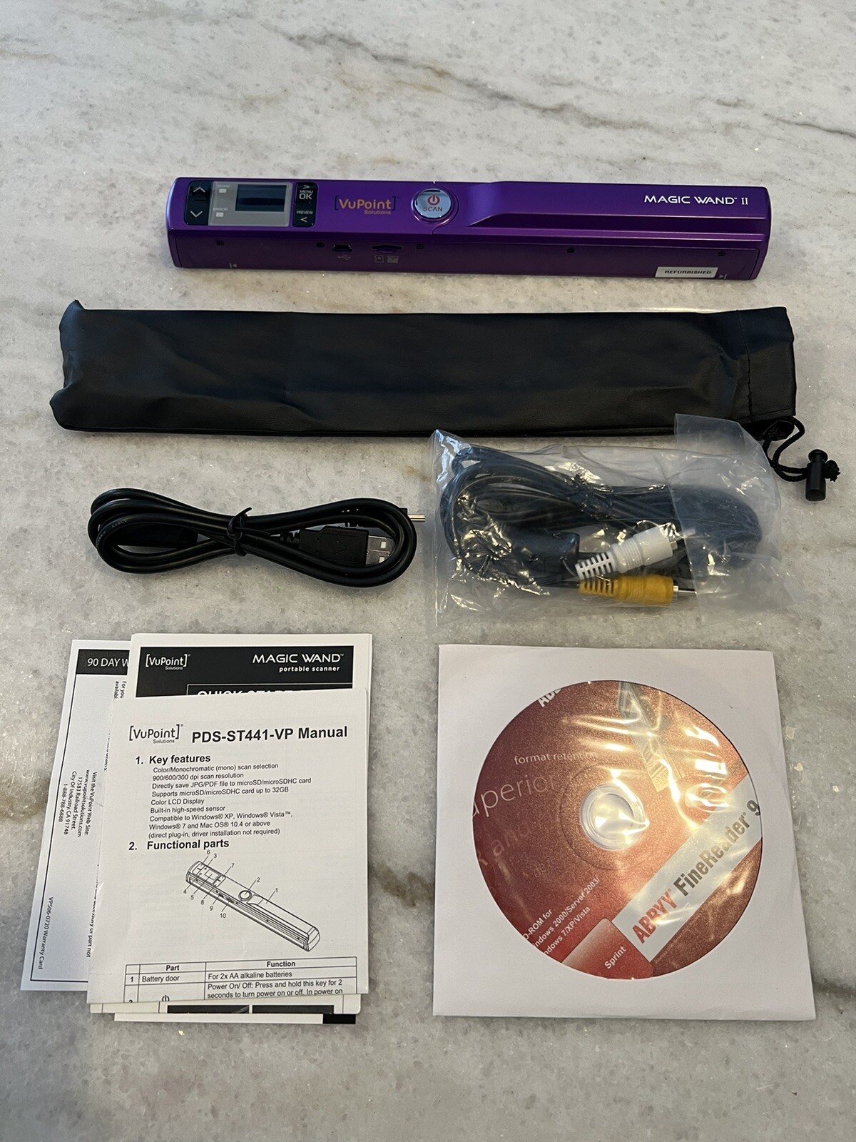 VuPoint Solutions Magic Wand WIFI II Portable Scanner Mem Card Software, USB