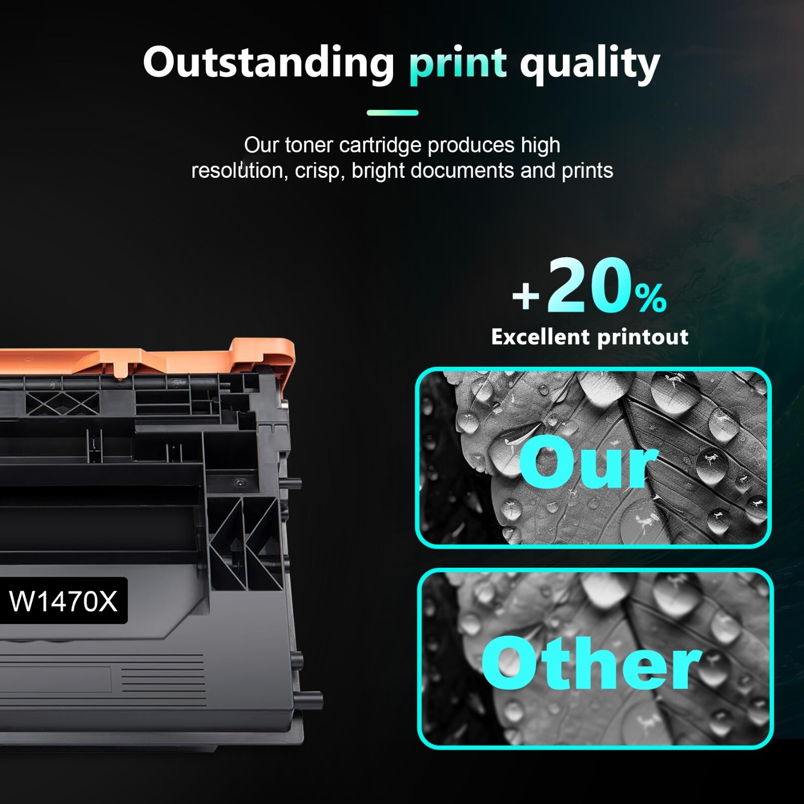 Compatible W1470X 147X Black Toner with Chip for HP M611dn M612dn M610n M611x