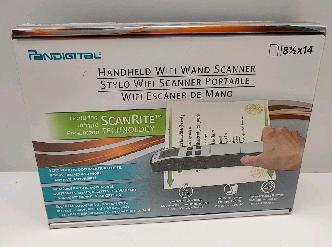 Pandigital Wireless Handheld WiFi Wand Scanner – Brand New – Blue