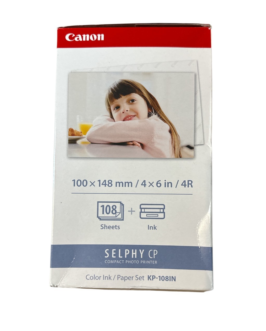 Canon Selphy KP-108IN Color Ink Paper Set 108 4×6 Sheets with 3 Toners 3115B001