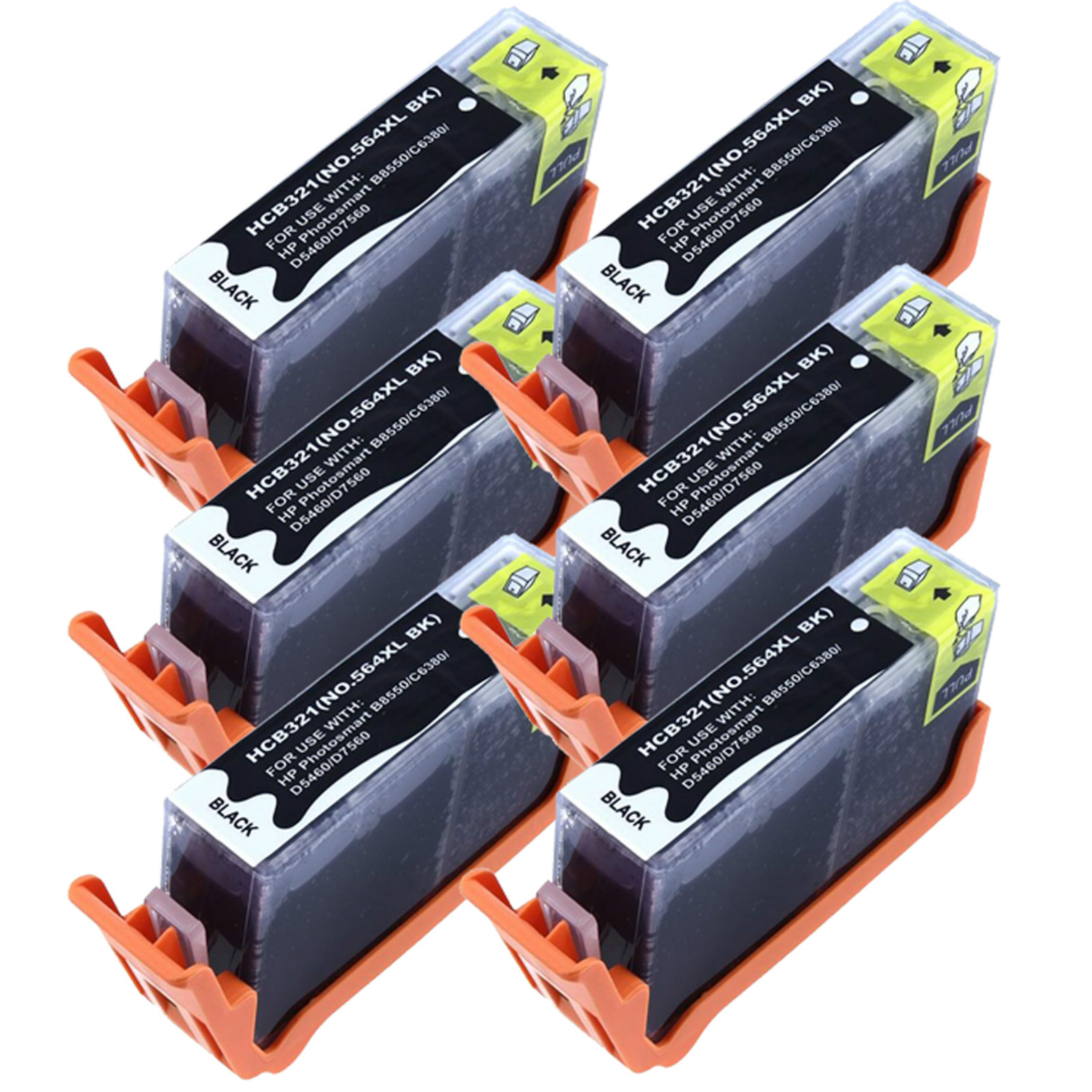6 x 564XL New Black Ink for HP 564XL Deskjet 3070a 3520 3521 3522 3526 with Chip