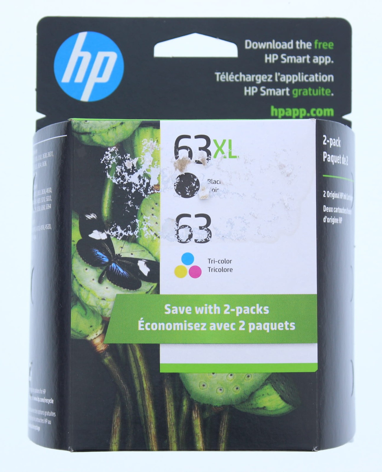 HP 63 XL Black/63 Tri-color Ink Cartridge