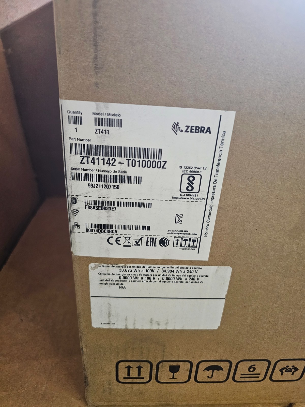 Zebra ZT411 ZT41142-T010000Z 203DPI Thermal Network Label Printer