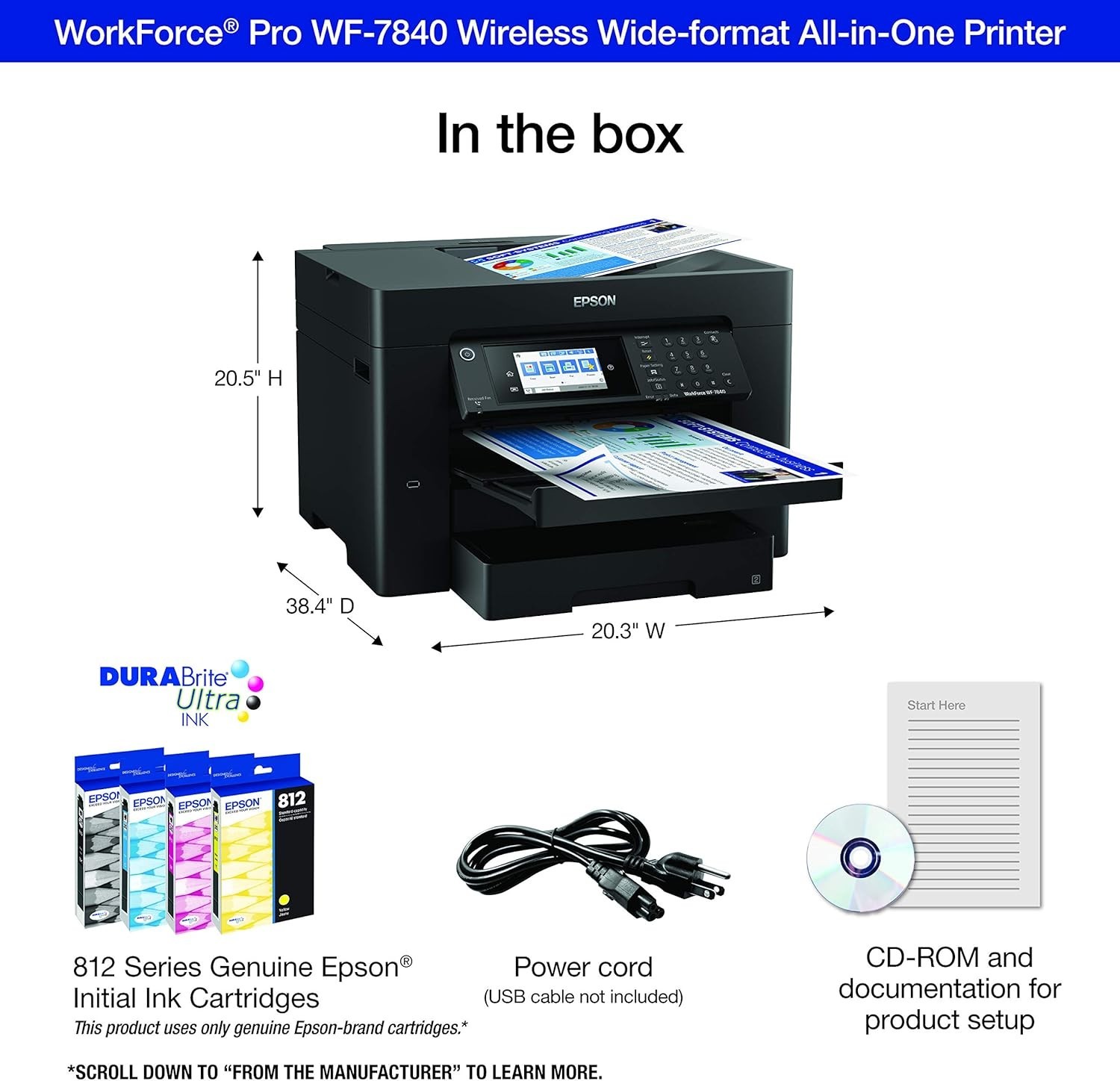 Workforce Pro WF-7840 Wireless All-in-One Wide-Format Printer with Auto 2-Sided