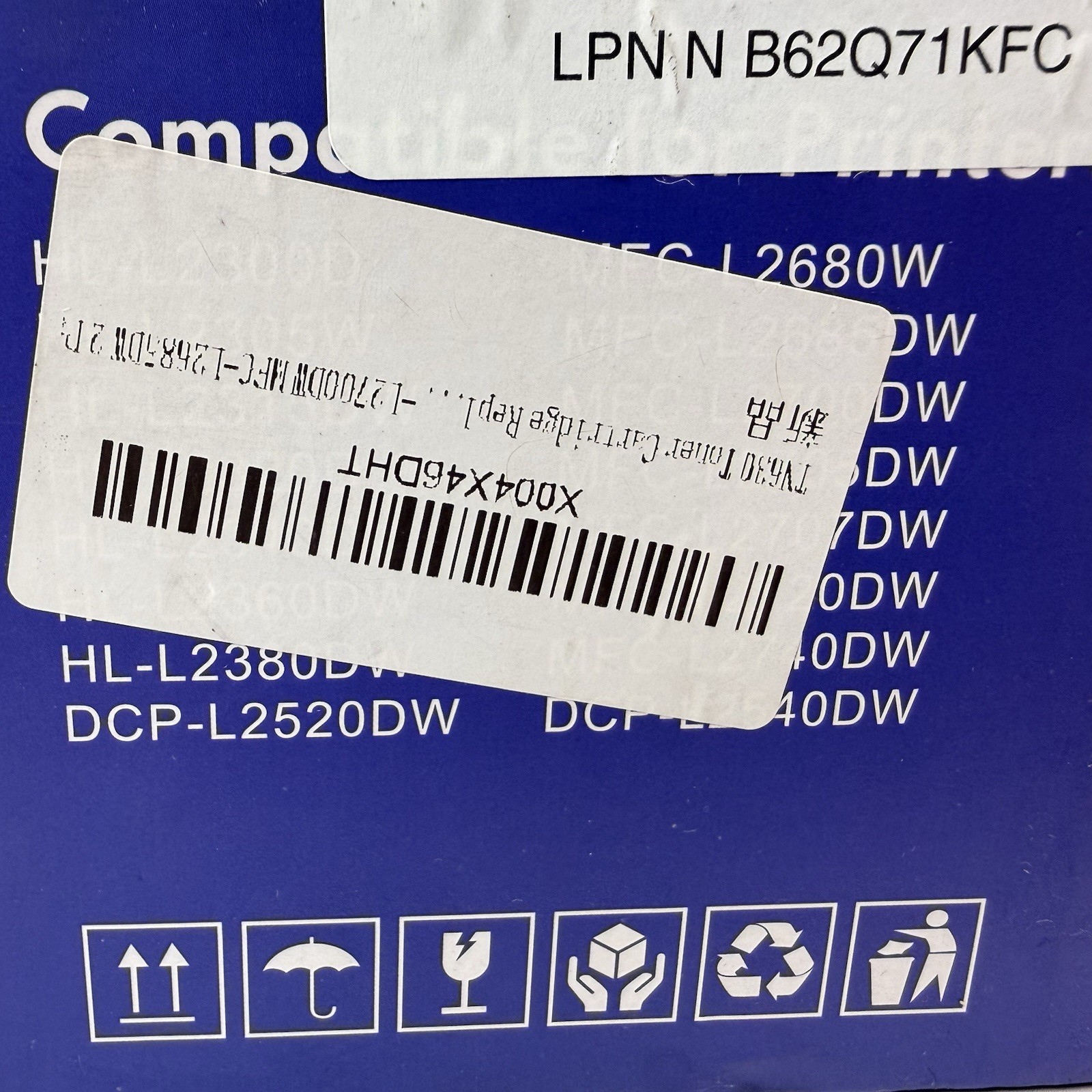 TN-630 TN630 Toner Replacement for Brother TN630 2 Toner Cartridges Black HL-L2