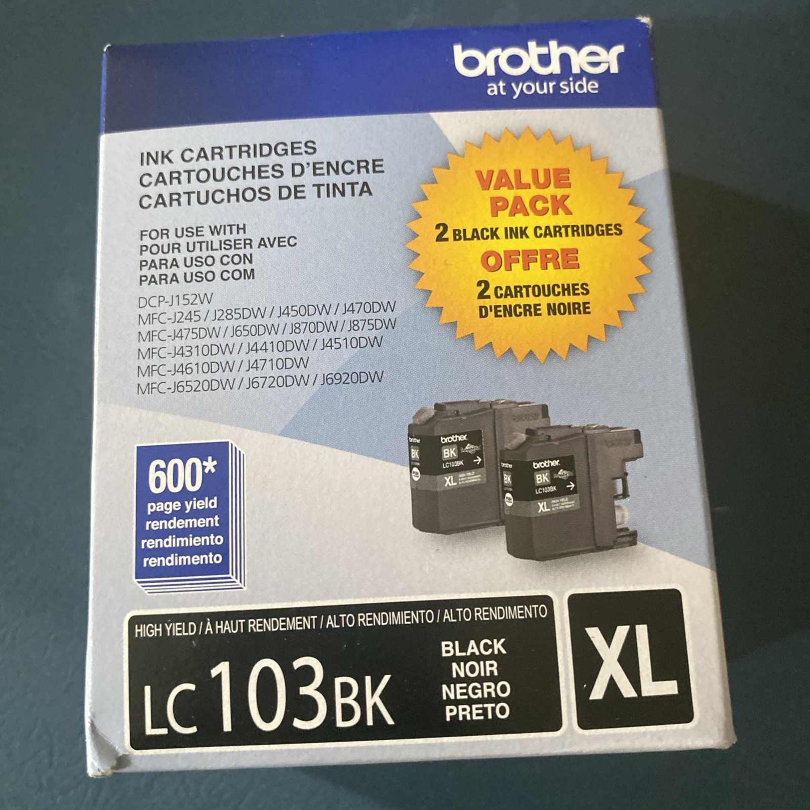 Brother LC1032PKS Innobella 600 Page-Yield High-Yield Ink – Black (2/Pack) New
