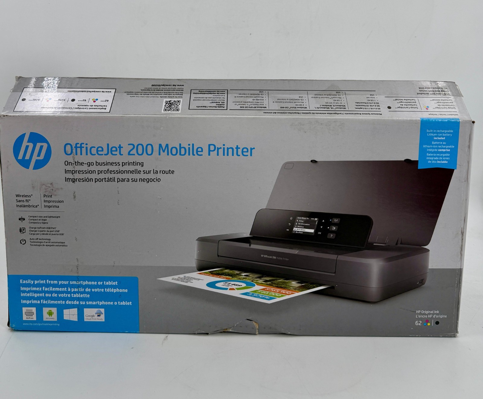 Open Box HP OfficeJet 200 Mobile Printer | HP ePrint | Wireless Direct Printing