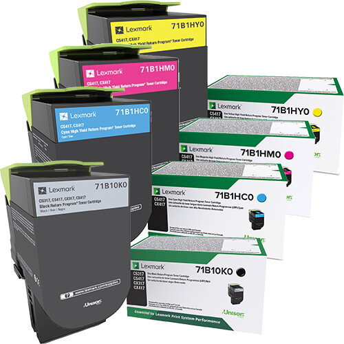 Lexmark CS417 (71B10K0-71B1H Color) Toners Cartridge Set