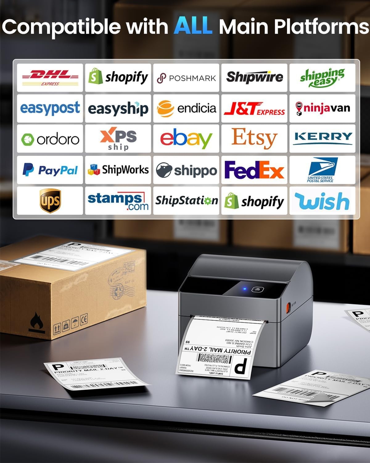 ASprink Bluetooth Shipping Label Printer 4×6,Upgraded Thermal Label Printer lot