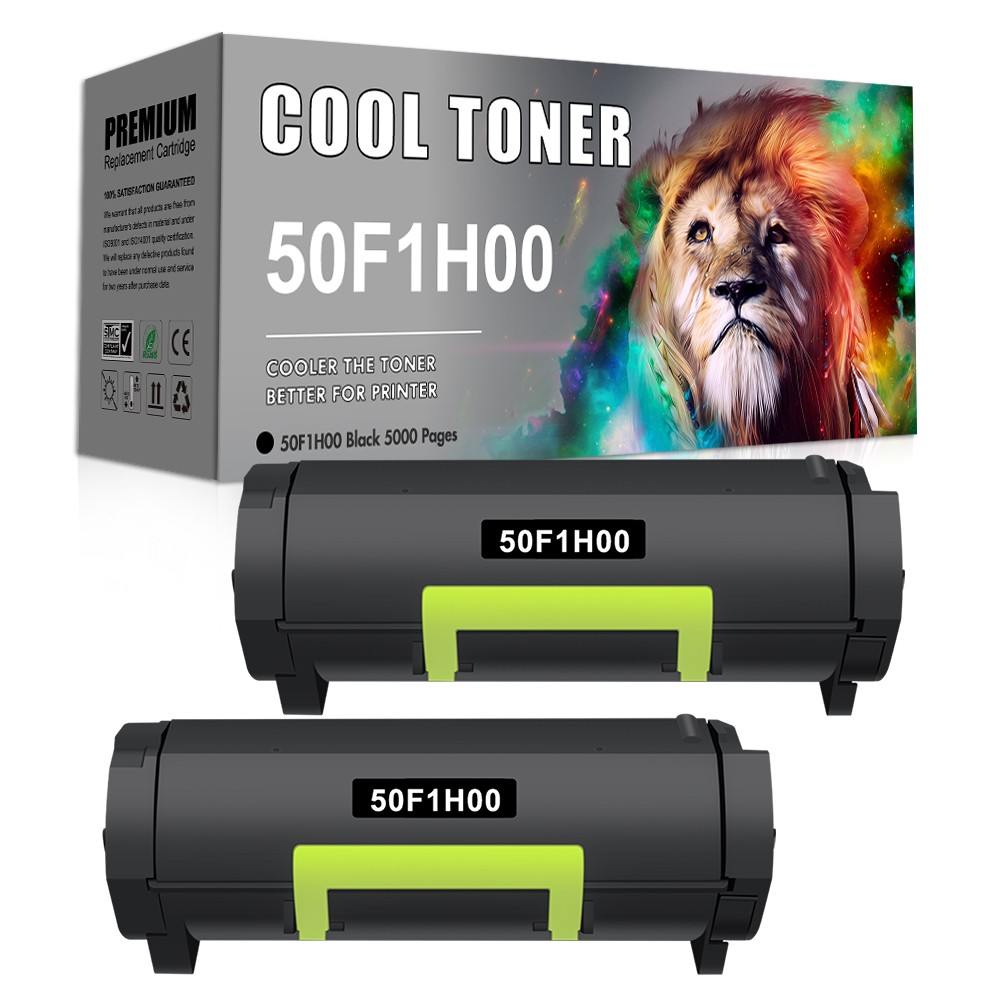 2PK Toner for Lexmark 50F1H00 501H MX511de MS510dn MS610DN MS415DN MS312dn