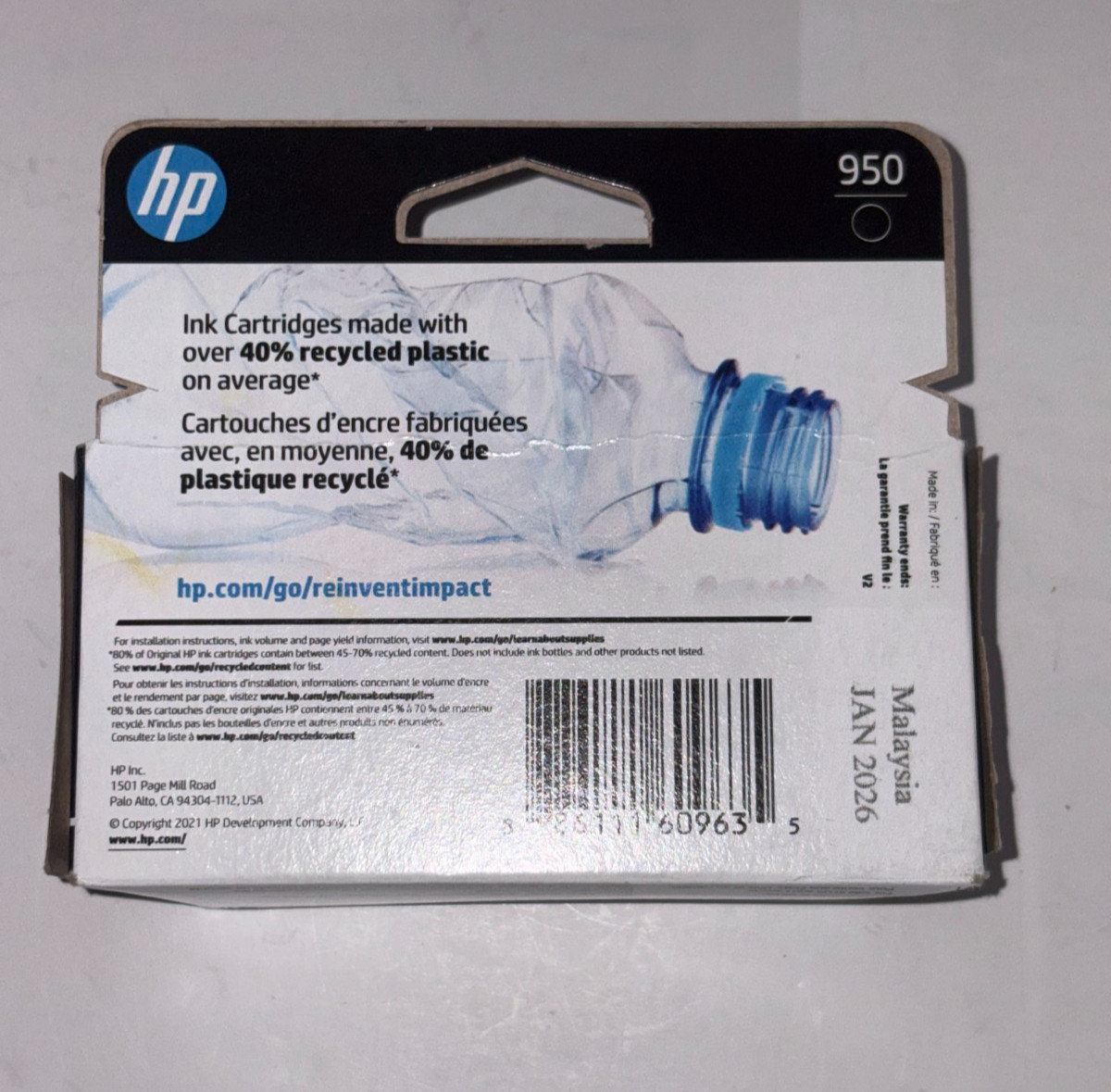 HP 950 Black Officejet Ink Authentic Cartridge EXP Jan 2026 – NEW – FREE Ship