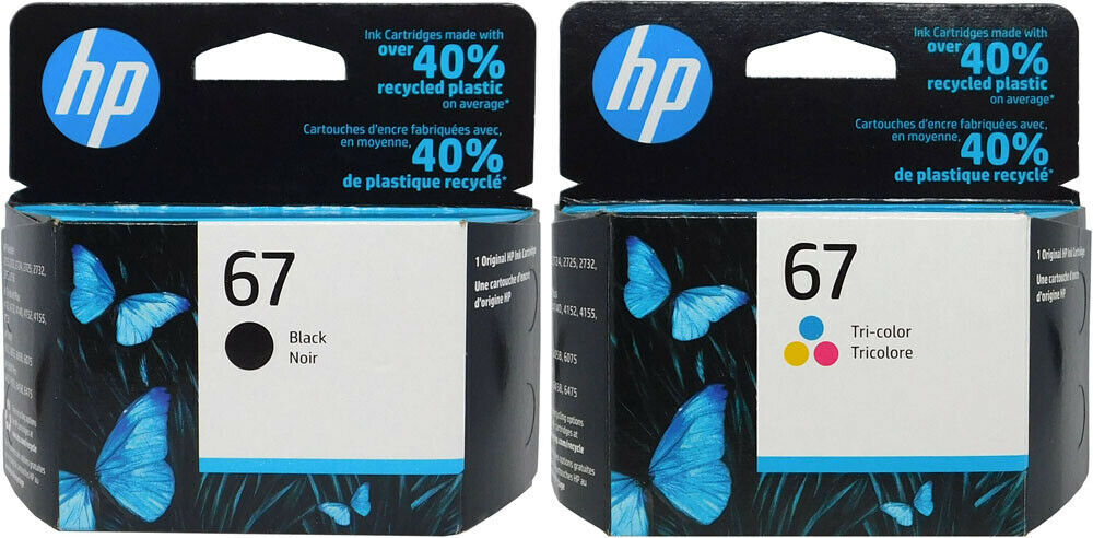 Genuine HP 67 Ink Cartridge Combo for HP 2752 4152 6052 6455 printer