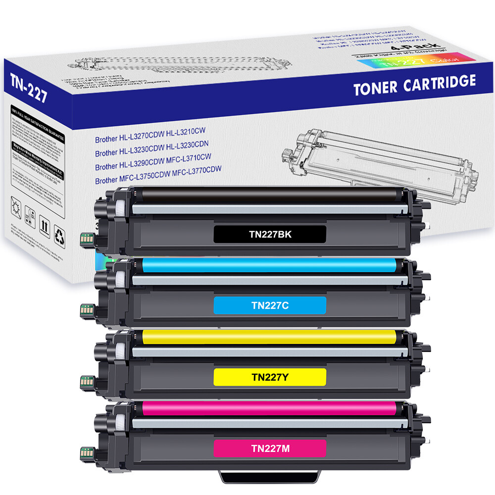 4-Pack TN227 TN223 Toner Cartridge for Brother HL-L3270CDW HL-L3290CDW Printer