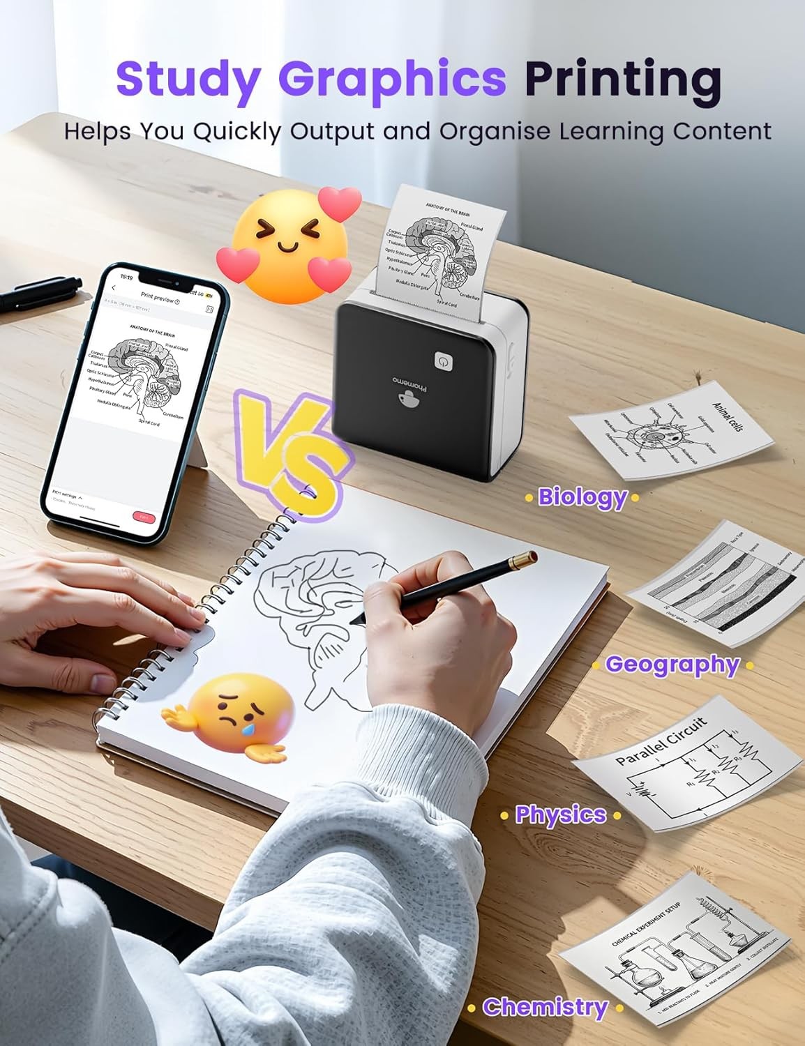 Phomemo M02PRO Bluetooth Wireless Pocket Thermal Photo Printer 300dpi