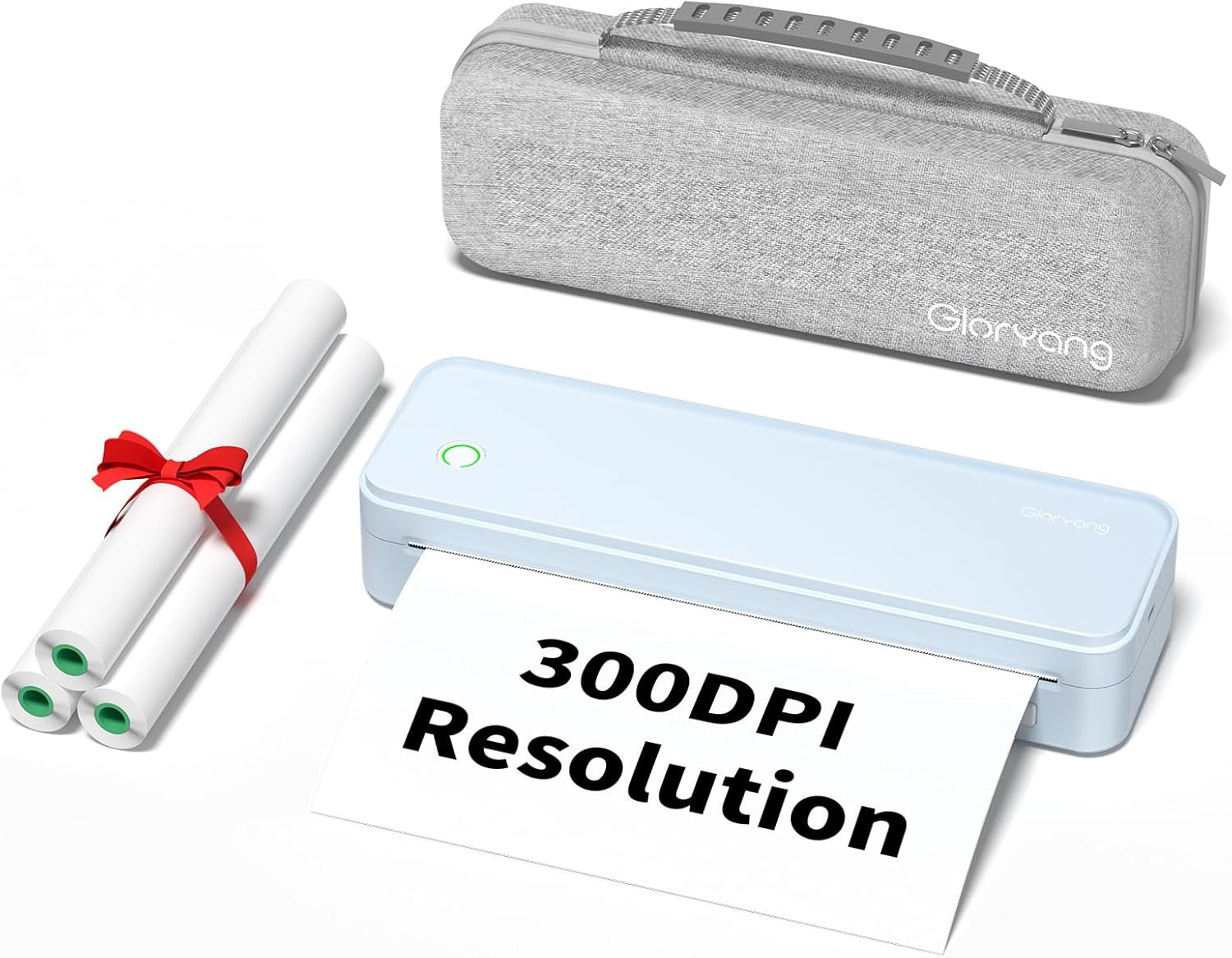 300DPI Portable Printer Wireless for Travel, Inkless Small Bluetooth Printers fo