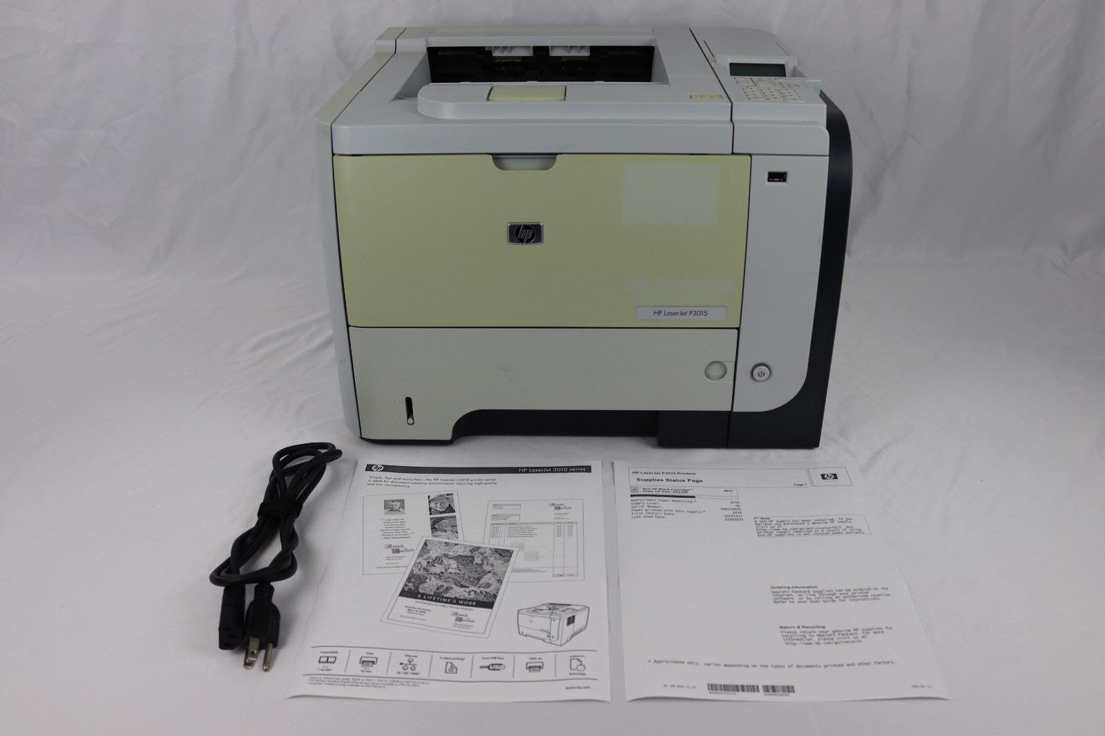 CE527A – HP LaserJet P3015N Network Laser Printer 115,973 Pages 60% Toner