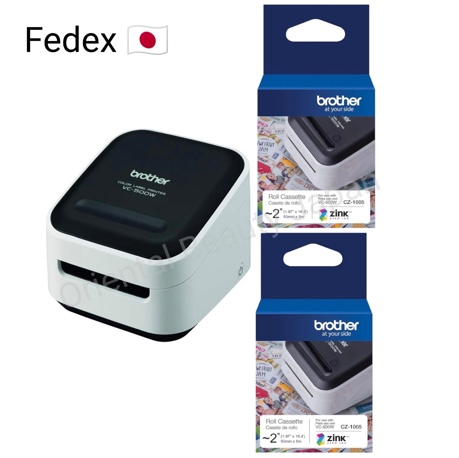 Brother Printer VC-500W + Thermal Color Label Printer+2Roll Cassettes Fedex