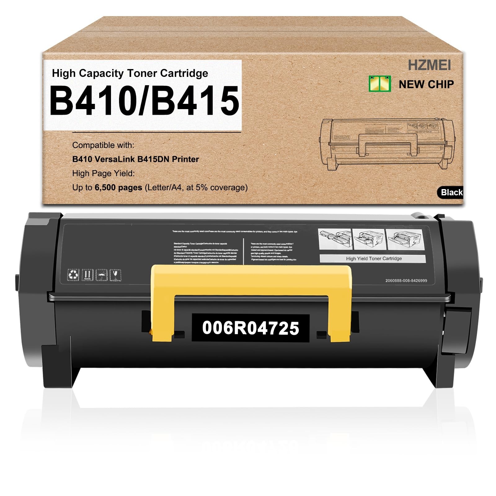 HZMEI B410 B415 Toner Cartridge 006R04725 Black SMALL, B410-6500 BK