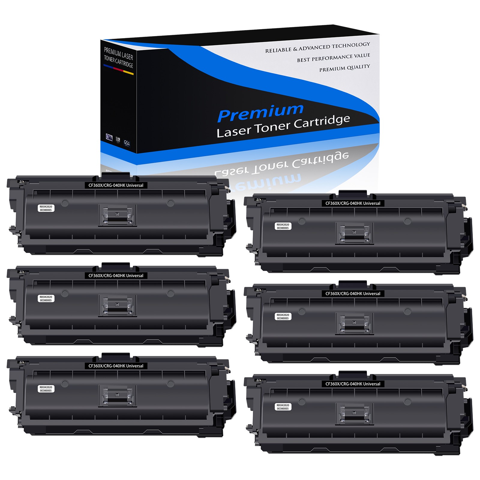 6PK CF360X Black Toner for HP 508X Color LaserJet Flow MFP M577z M577c M553dh