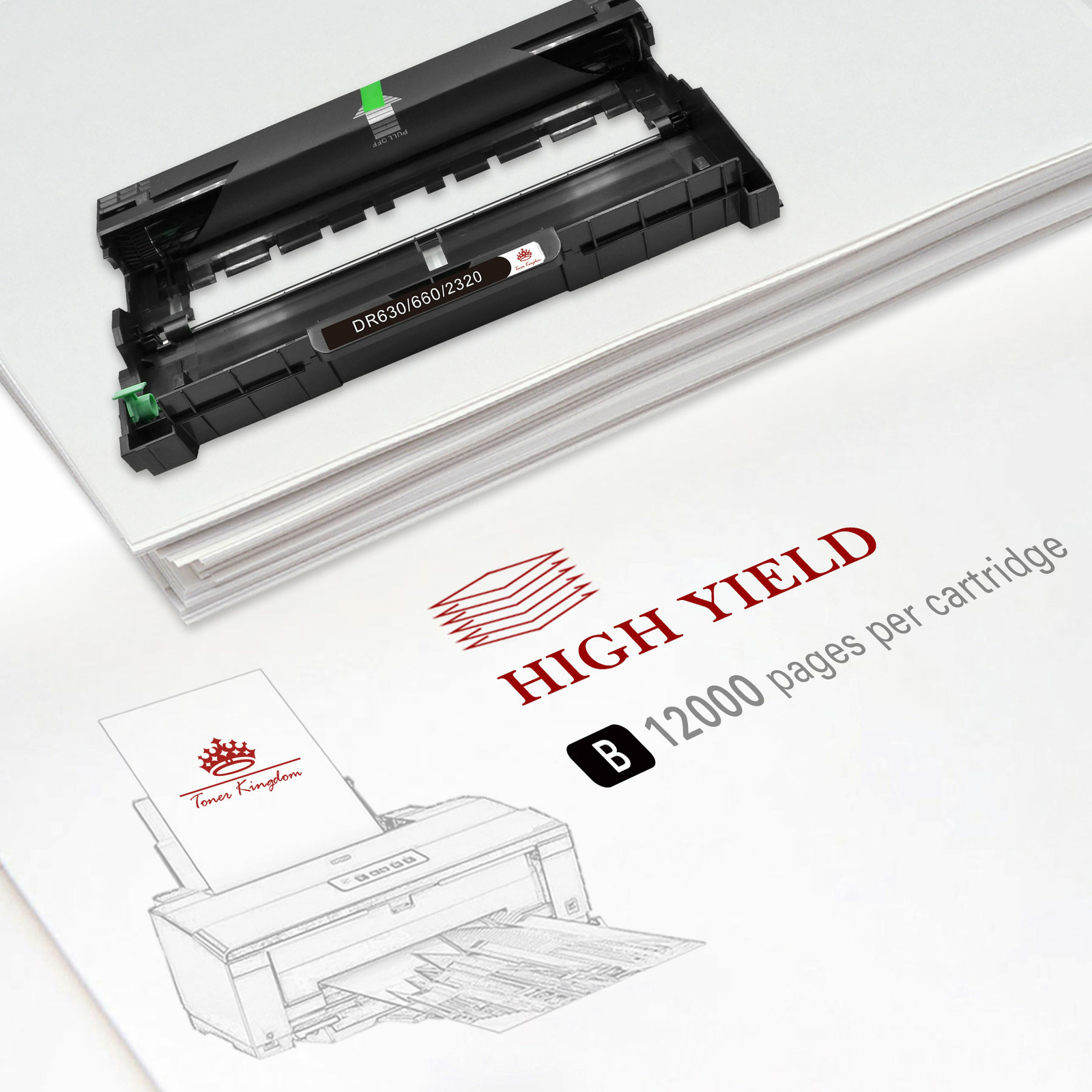 2x DR630 Drum Unit Compatible With Brother HL-L2320D HL-L2340DW L2360DW L2380DW