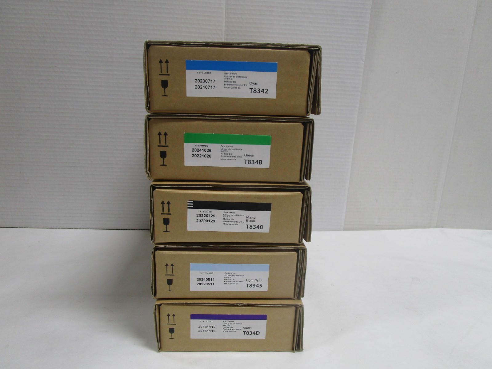 EPSON LOT OF 5 T834B T834D T8342 T8348 T8345 SC-P9000/7000 MIXED DATES SEE PIC