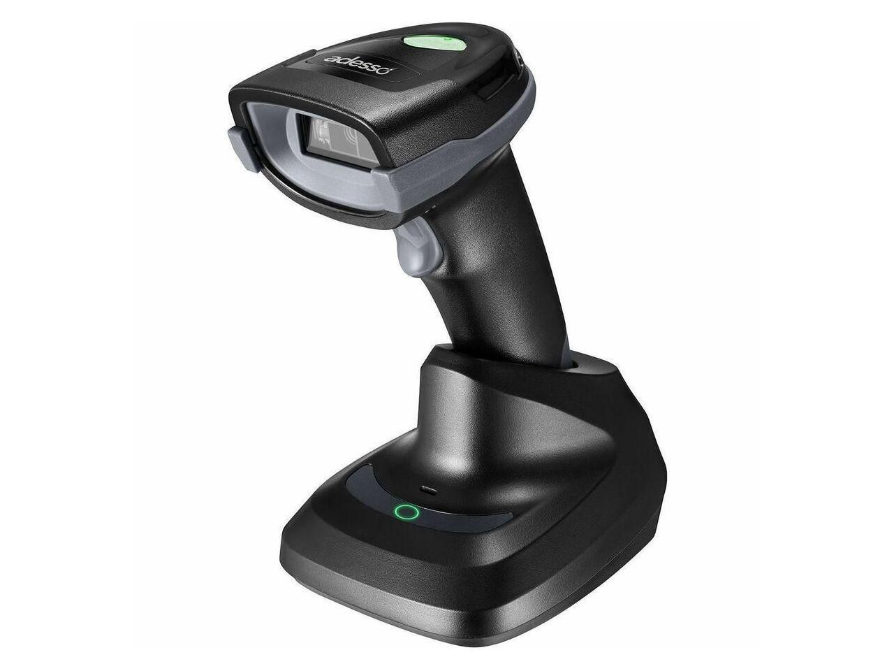 Adesso Wireless/Bluetooth/Wired 2D Barcode Scanner with Charging Cradle – Cable/