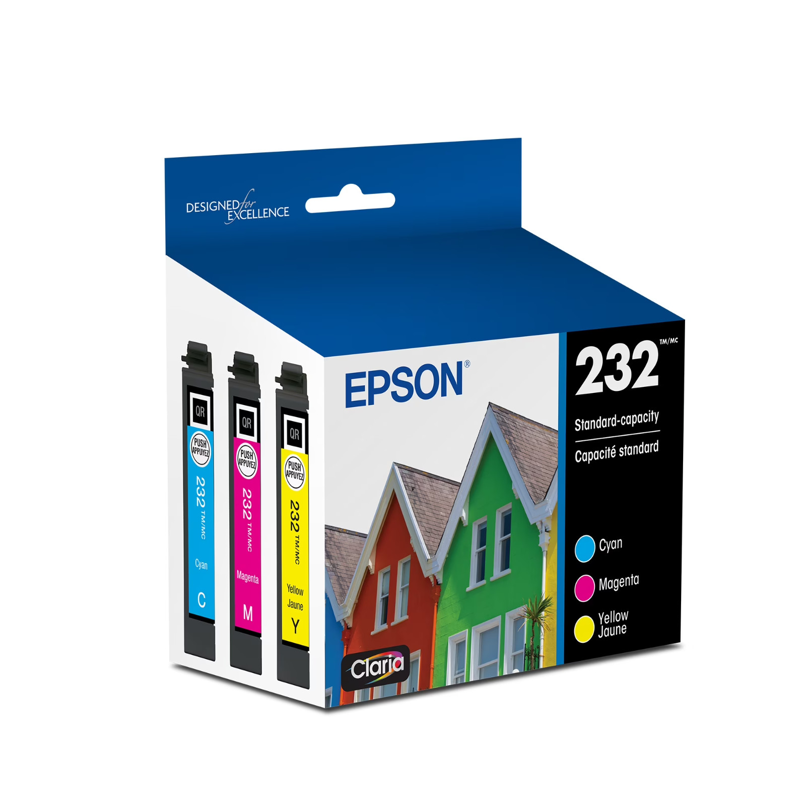 EPSON 232 Claria Ink Standard Capacity Color Combo Pack (T232520-S) Works with W