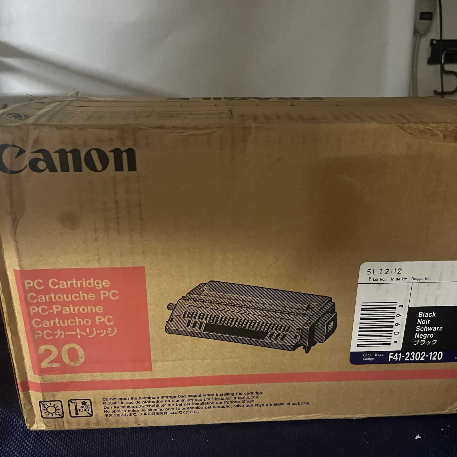 Genuine Canon PC-20 NOS Factory Sealed Black Toner Cartridge F41-2302-120 – 1996