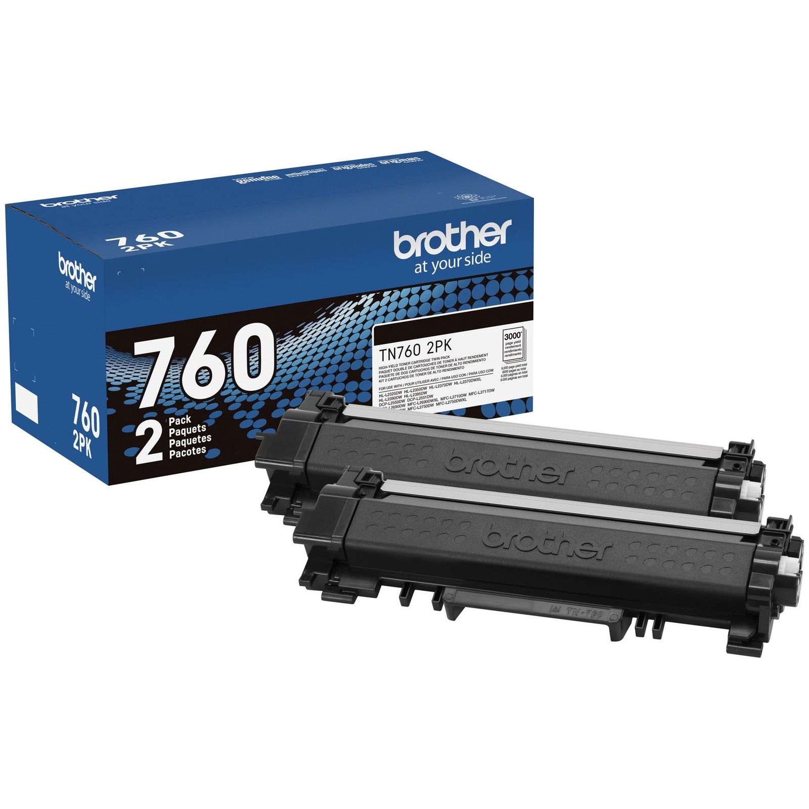 Brother Genuine High-Yield Black Toner Cartridge Twin Pack High Yield,