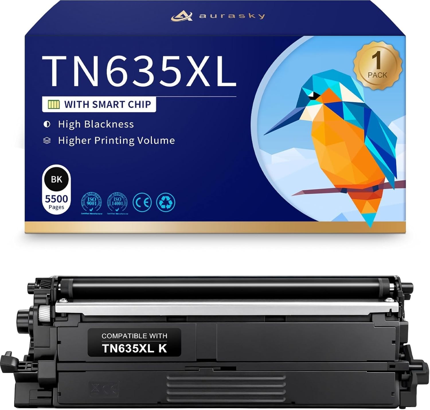 High Yield TN635XL TN635 Toner Cartridge Replacement Brother HL-L8430CDW 1 Black