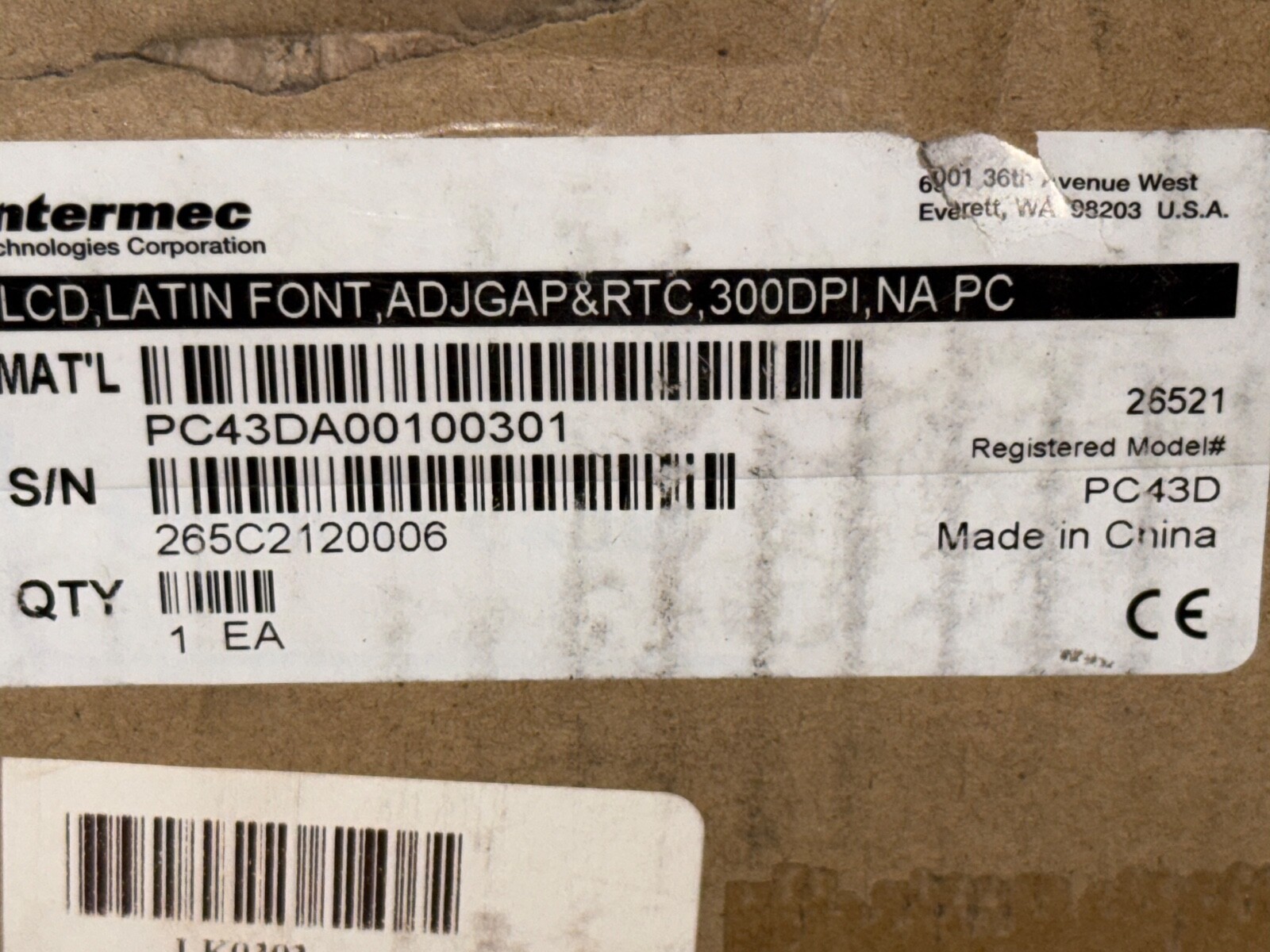 Intermec PC43d DIRECT Thermal Printer PC43DA00100301 NEW IN BOX!